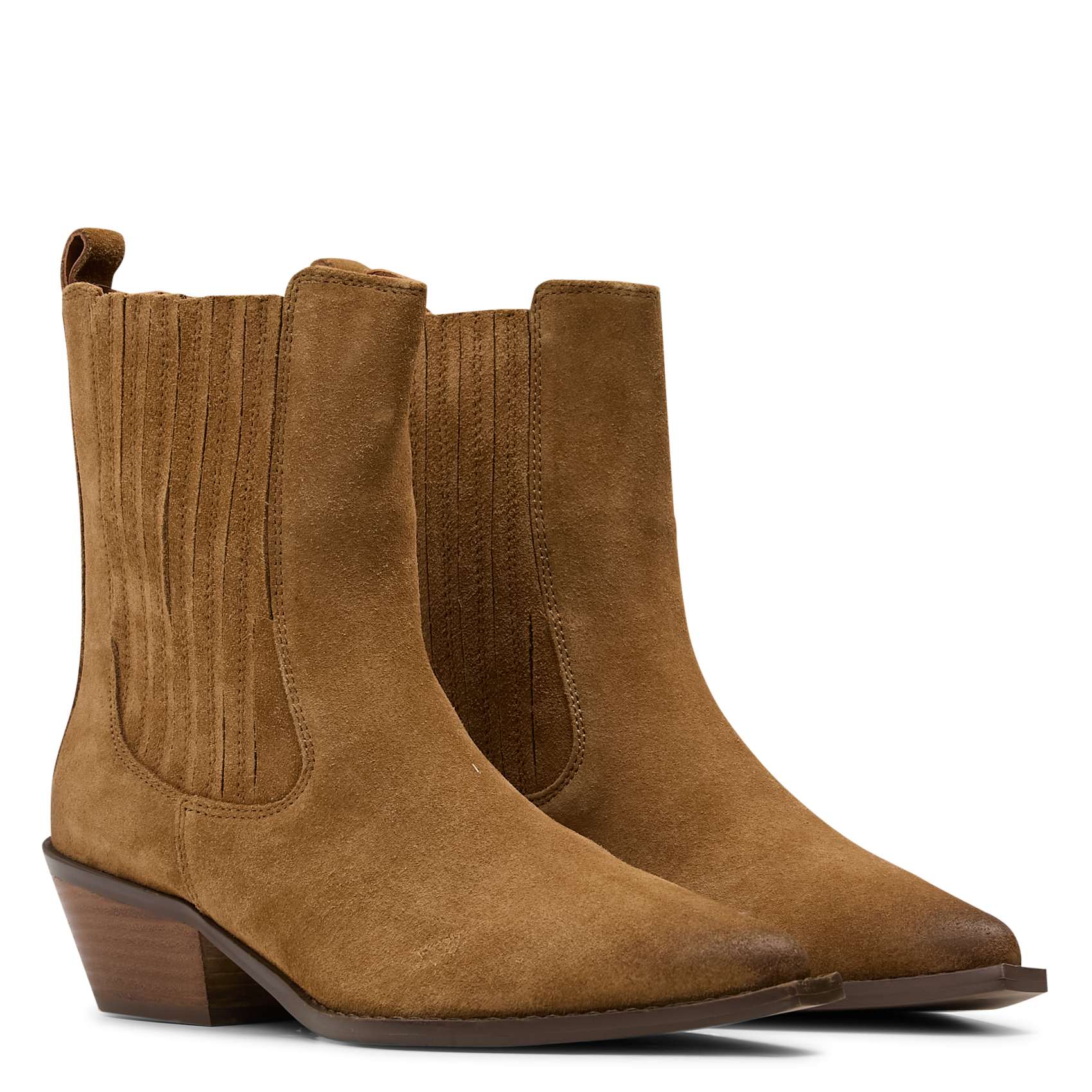 Bottines à talons en cuir IKKS Beige