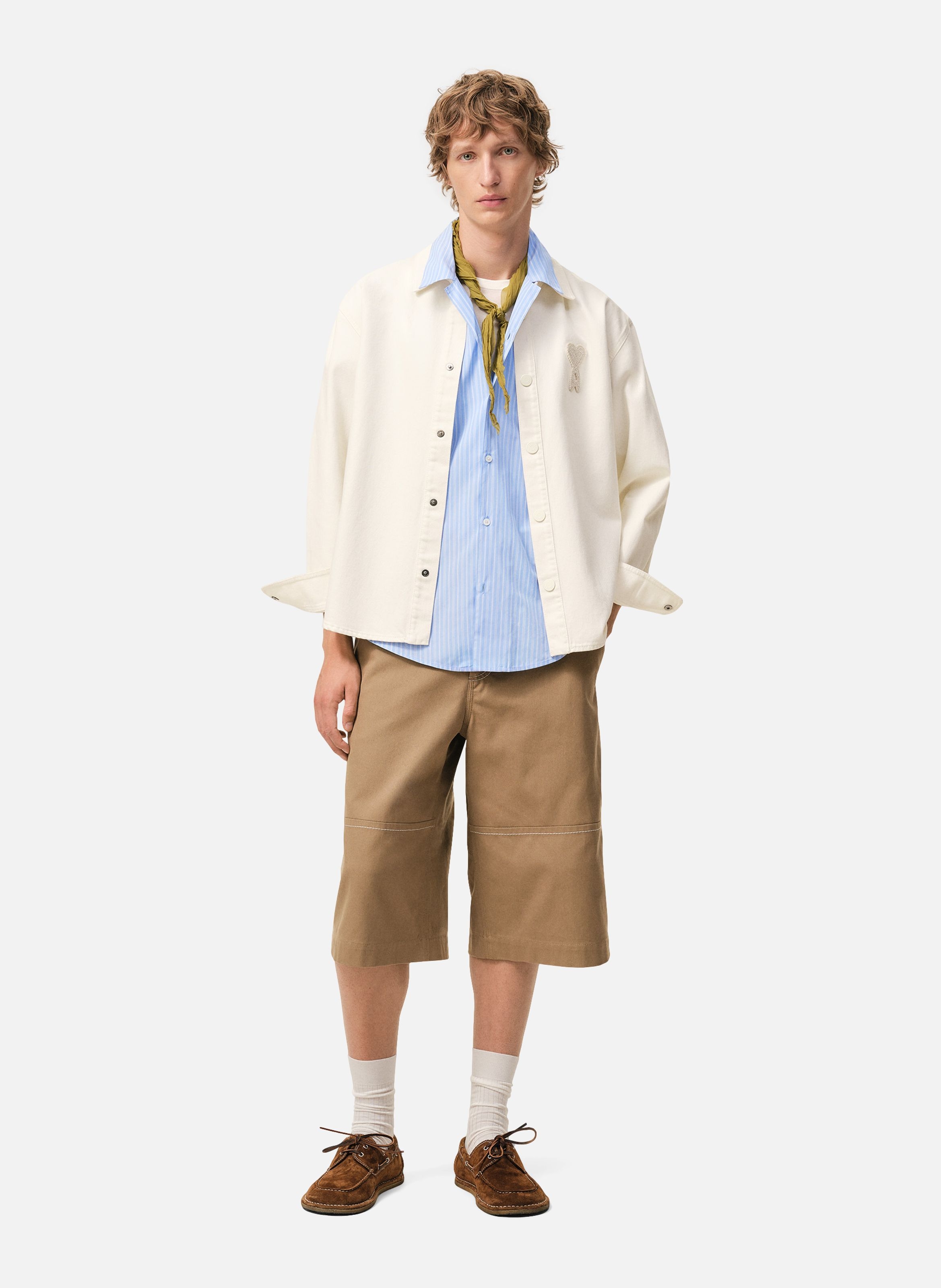 Surchemise ami de coeur en crochet unisexe en coton AMI PARIS Blanc