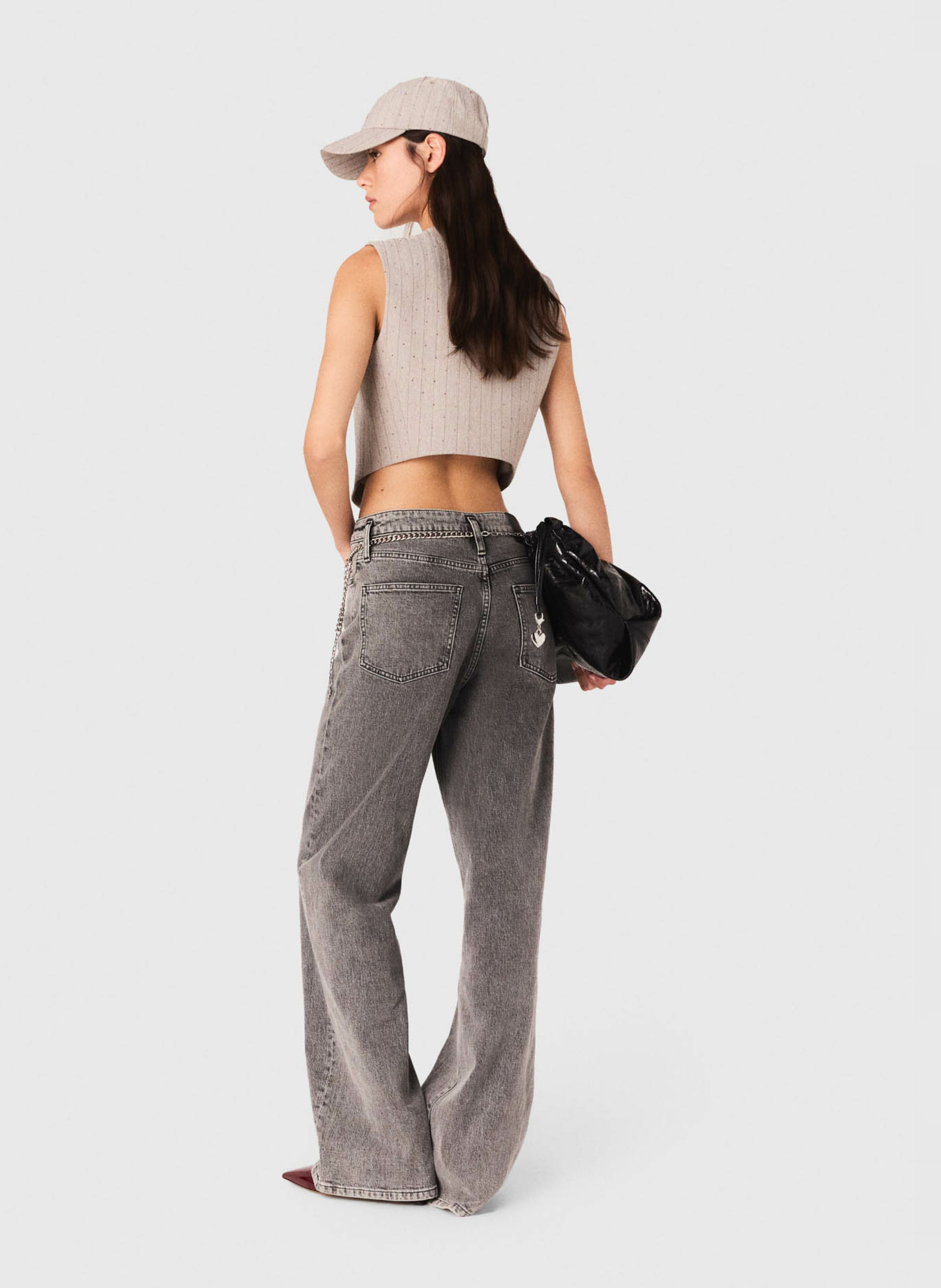 Gilet ajusté à rayures Gris