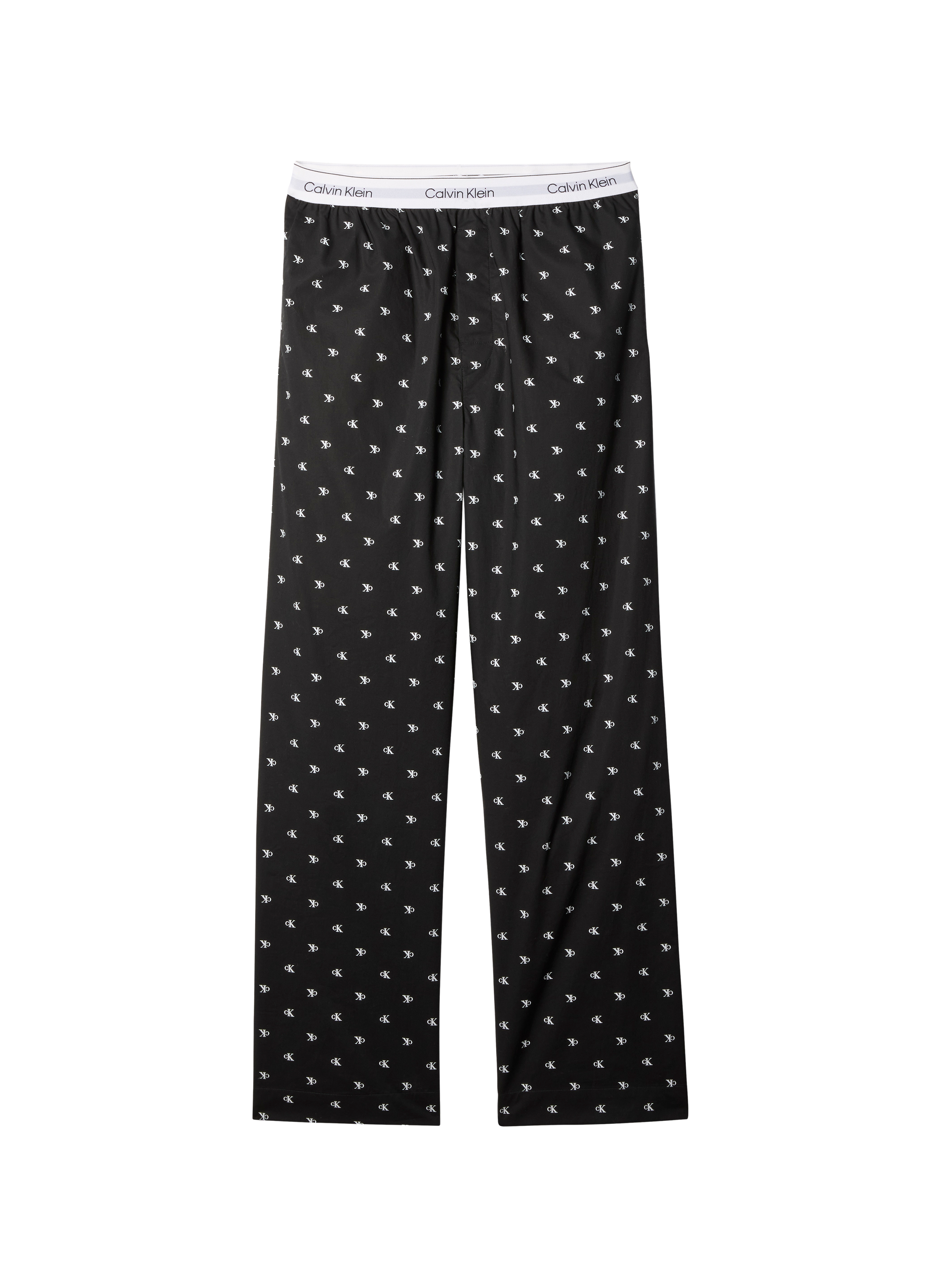 Pantalon de pyjama rayé en coton CALVIN KLEIN Noir