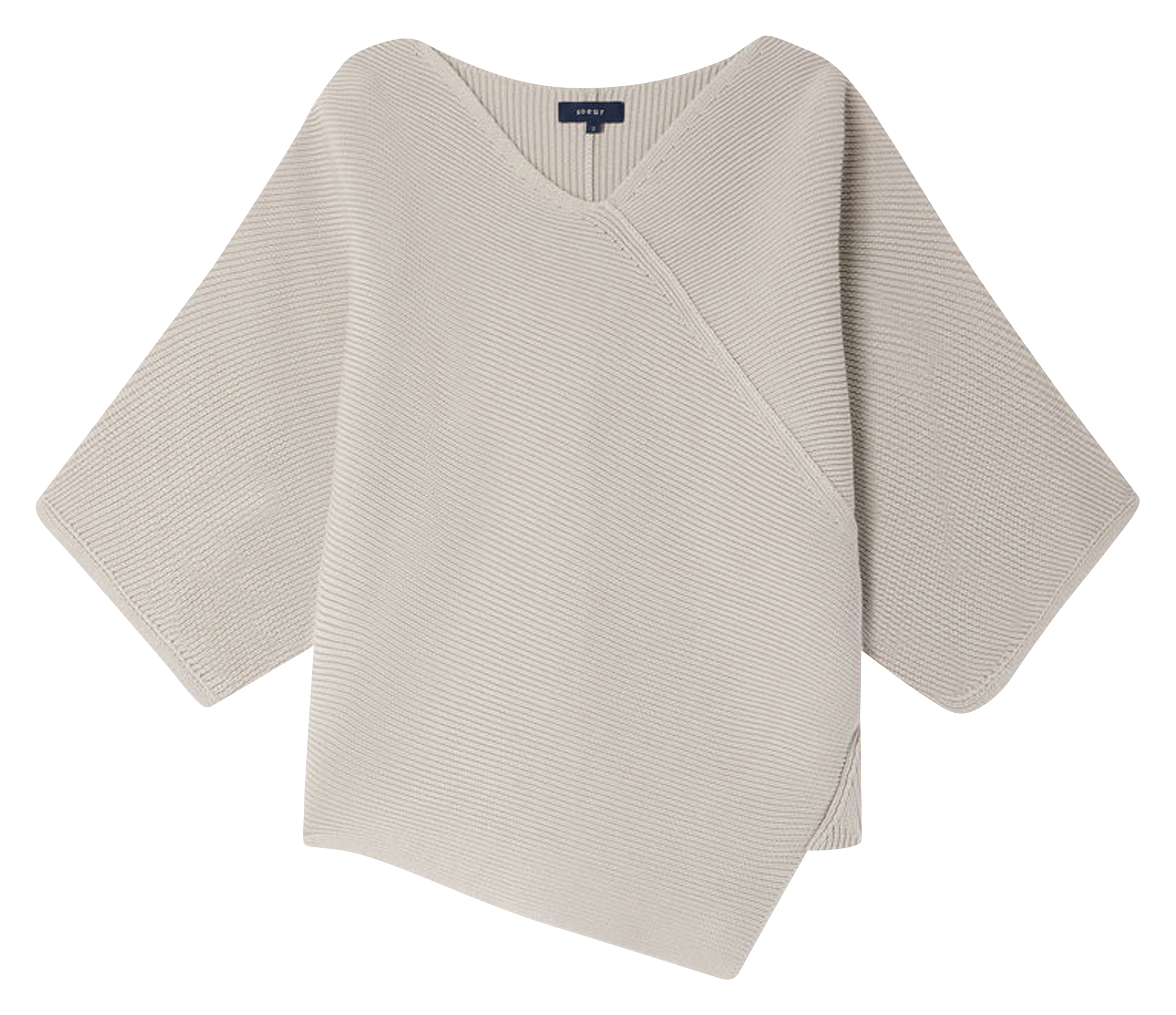 Pull asymétrique en coton bio essaouira SOEUR Gris