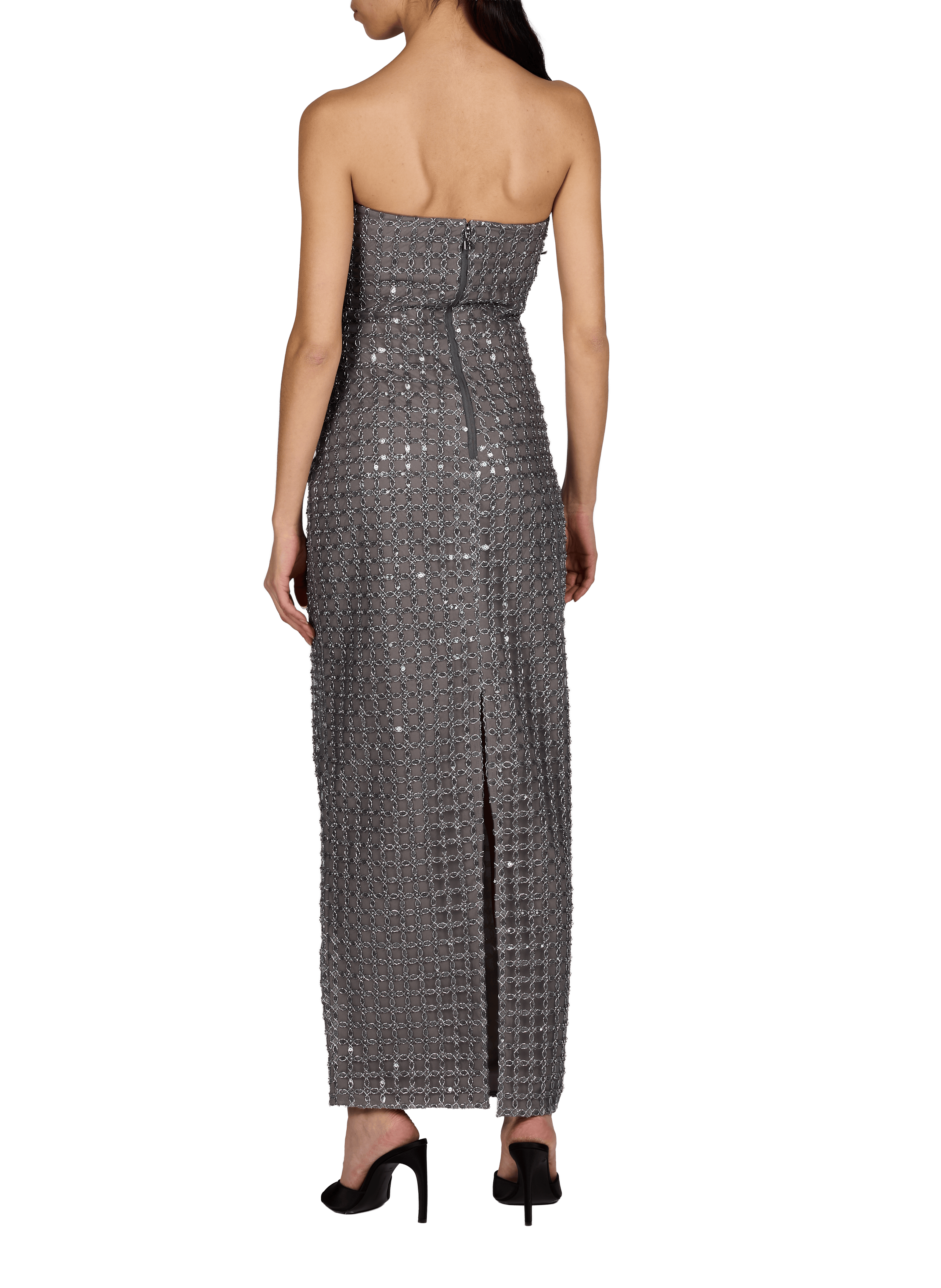 Robe droite à sequins ROTATE Gris