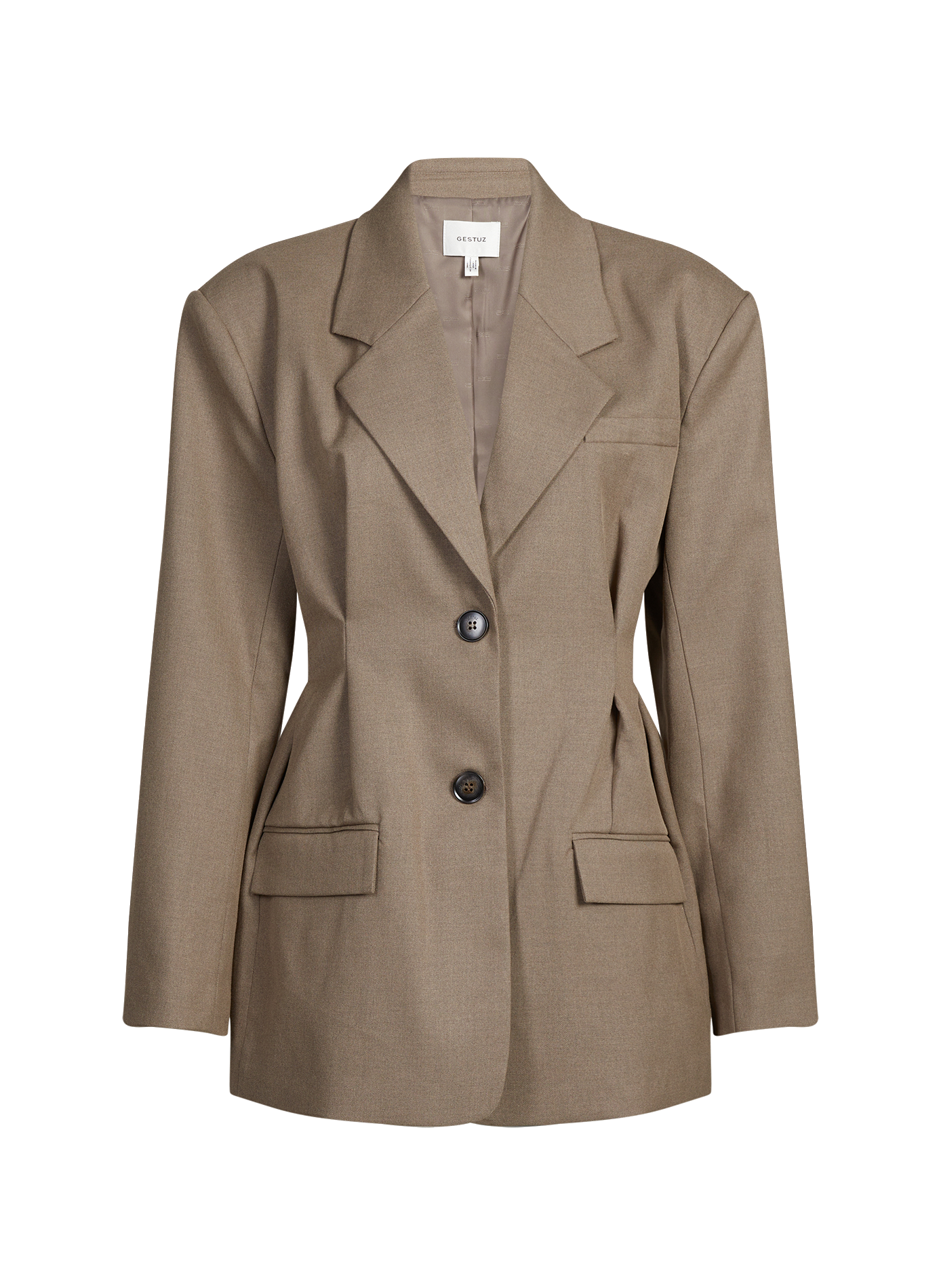Buttoned plain blazer GESTUZ Brown