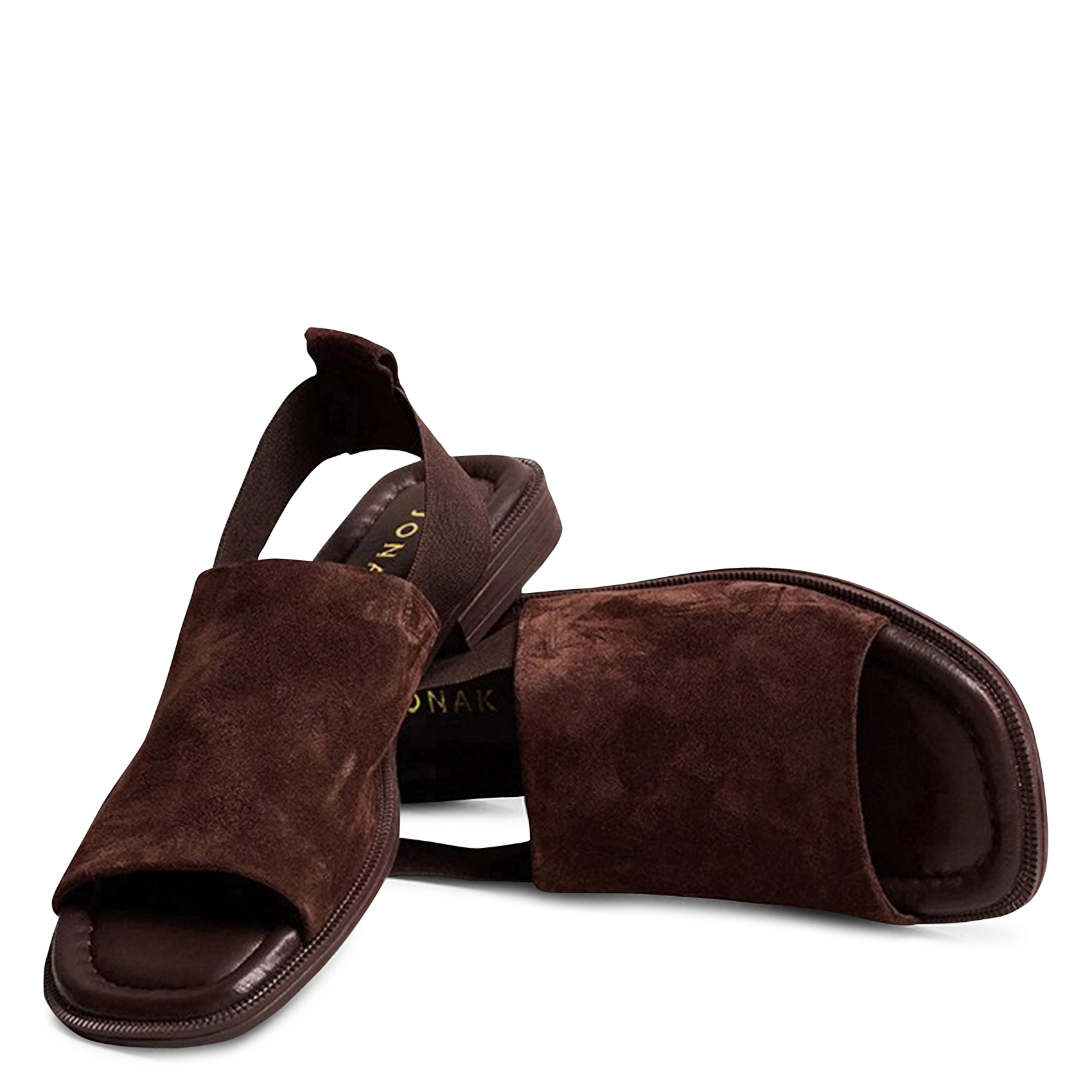 Sandales plates en cuir suédé joy JONAK Marron