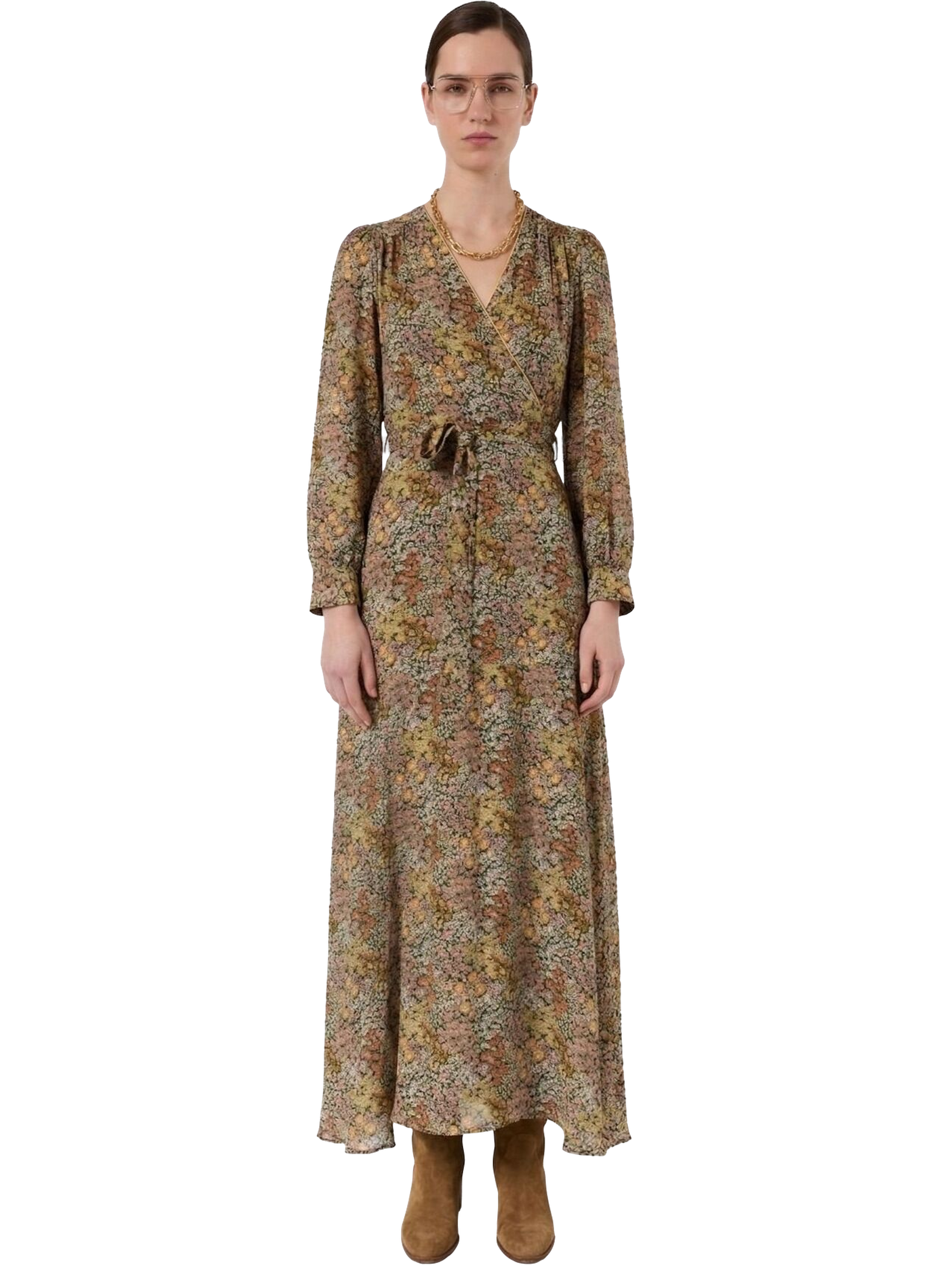 Robe Longue Portefeuille Fleurs Rimaya Rose Gerard Darel Femme Robe Longue Portefeuille Fleurs Rimaya Rose Gerard Darel Femme