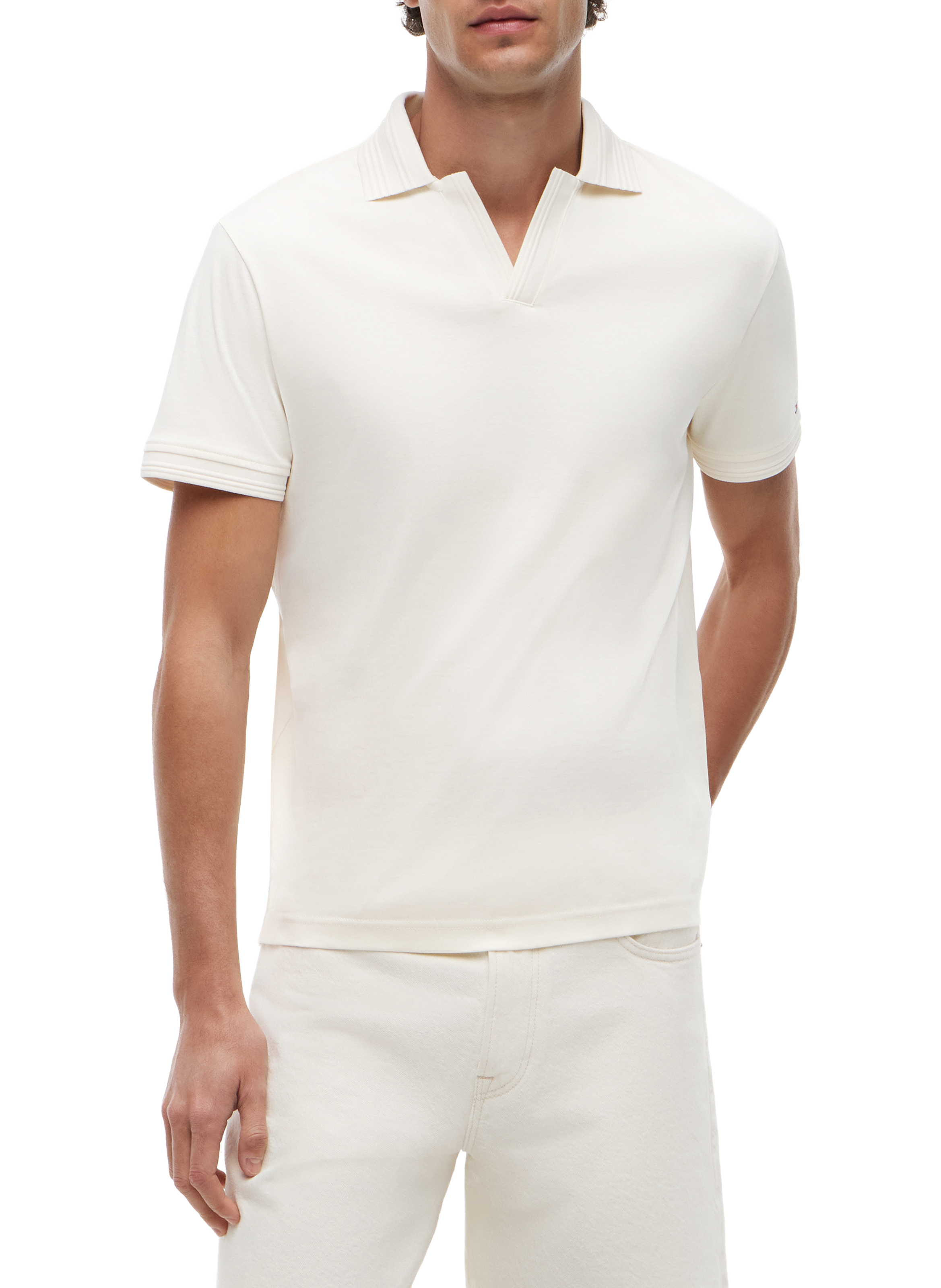 Polo manches courtes en coton TOMMY HILFIGER Beige