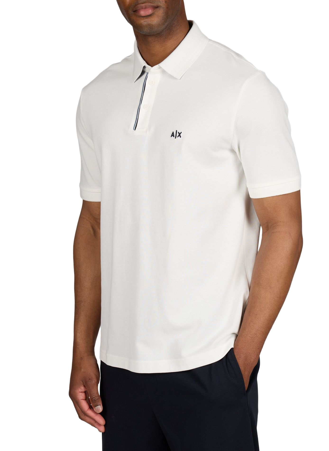 Short-sleeved cotton polo shirt with logo ARMANI EXCHANGE White