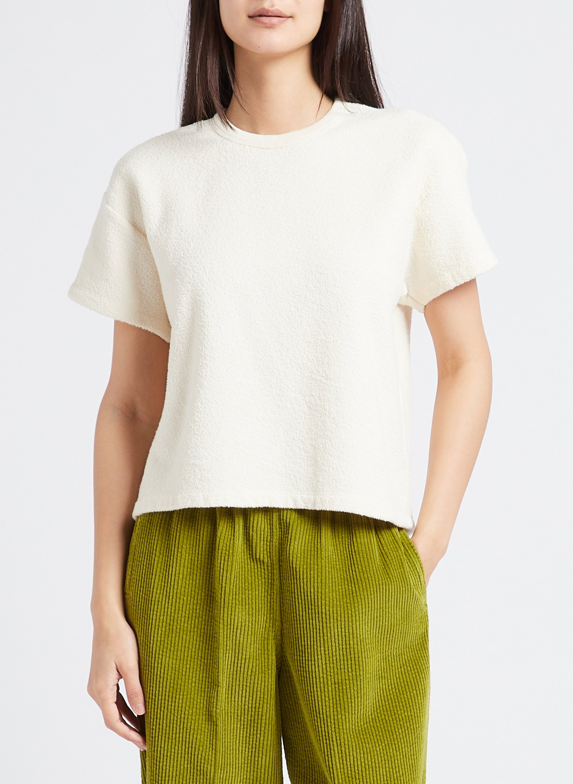 Tee-shirt ample col rond en coton bio bobypark AMERICAN VINTAGE Beige