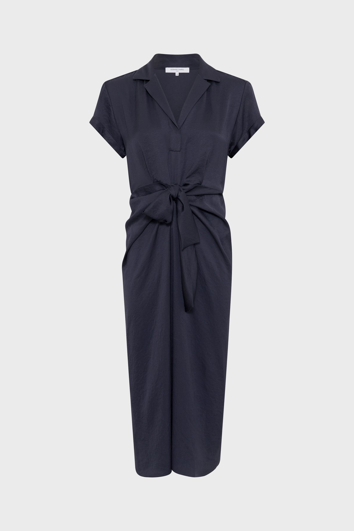 Robe midi fluide à col tailleur - rosy GERARD DAREL Bleu