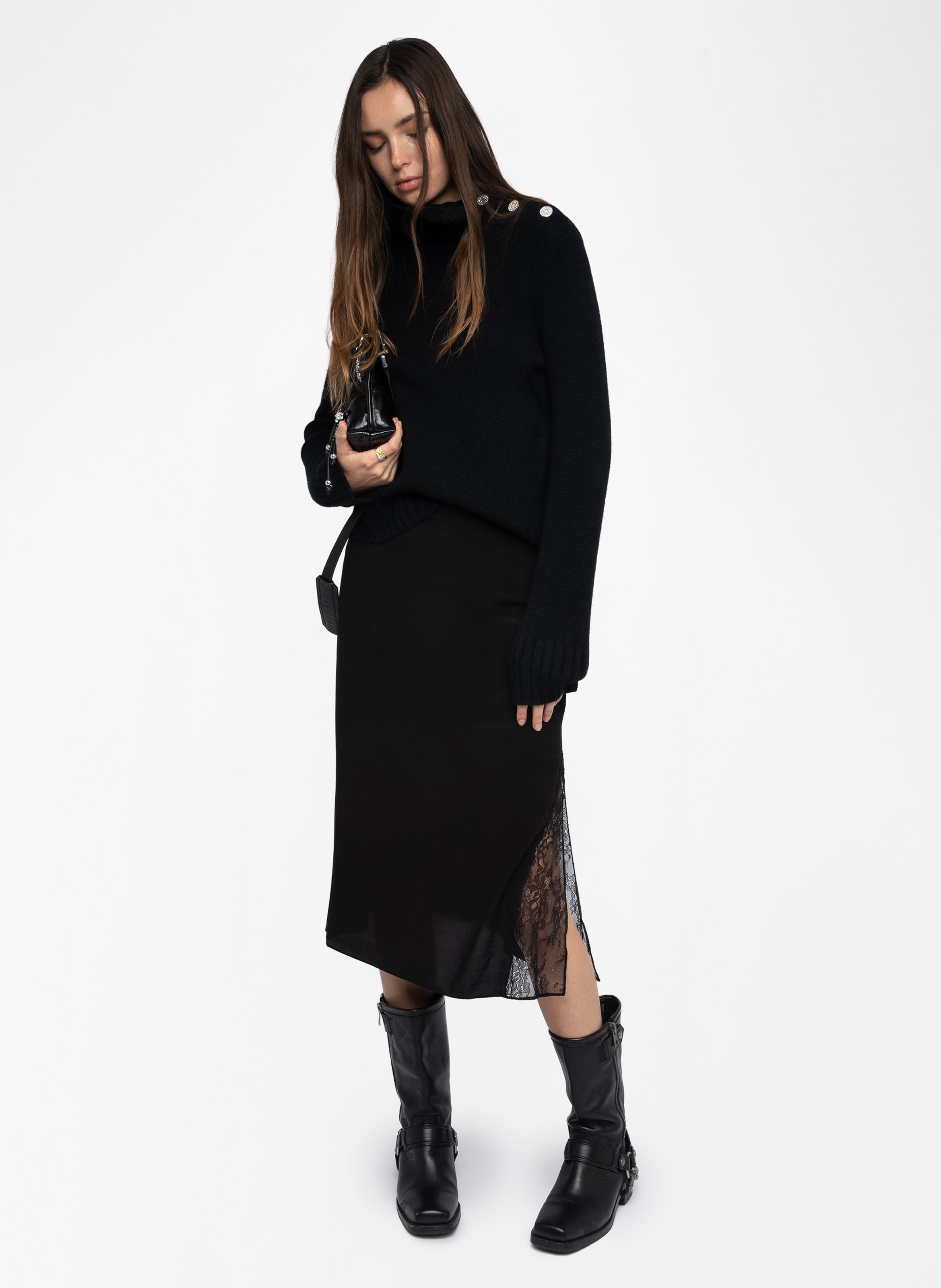 Jupe midi droite jayla ZADIG&VOLTAIRE Noir