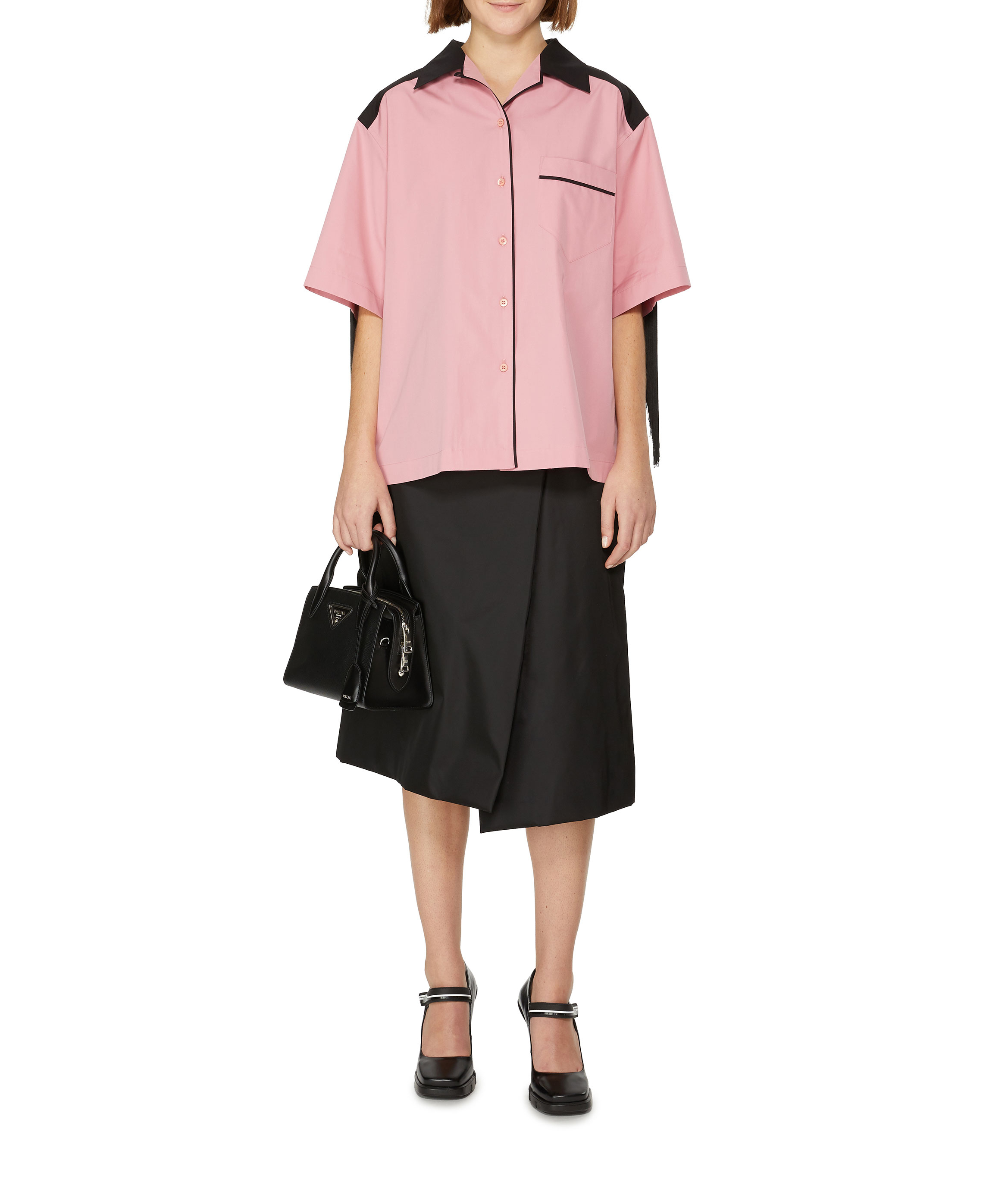 Fringed cotton shirt  PRADA Pink