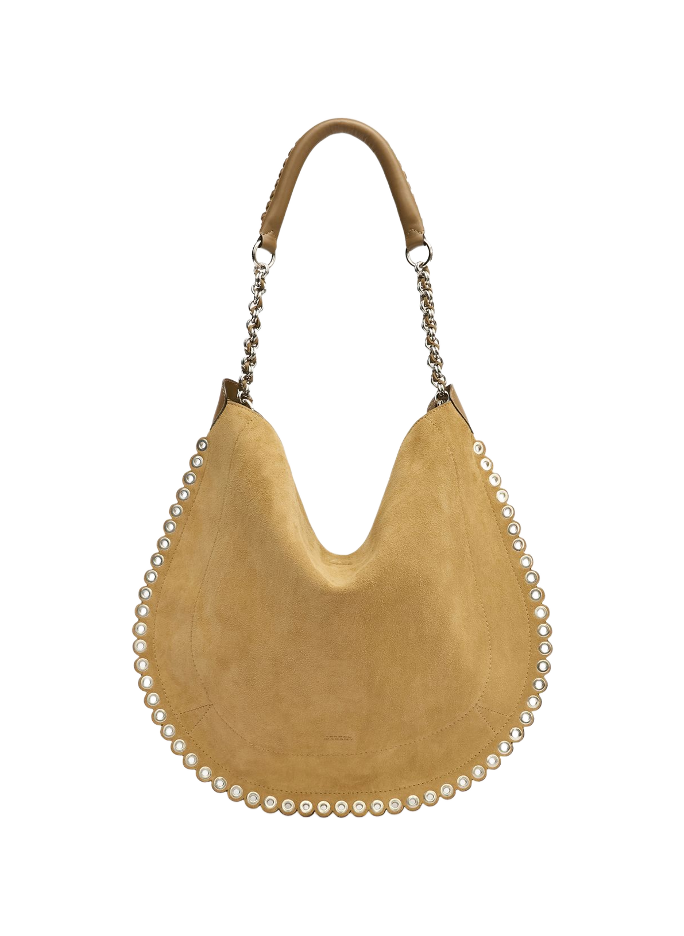 Oskan Hobo Soft Chain Bag in Suede Leather ISABEL MARANT Beige