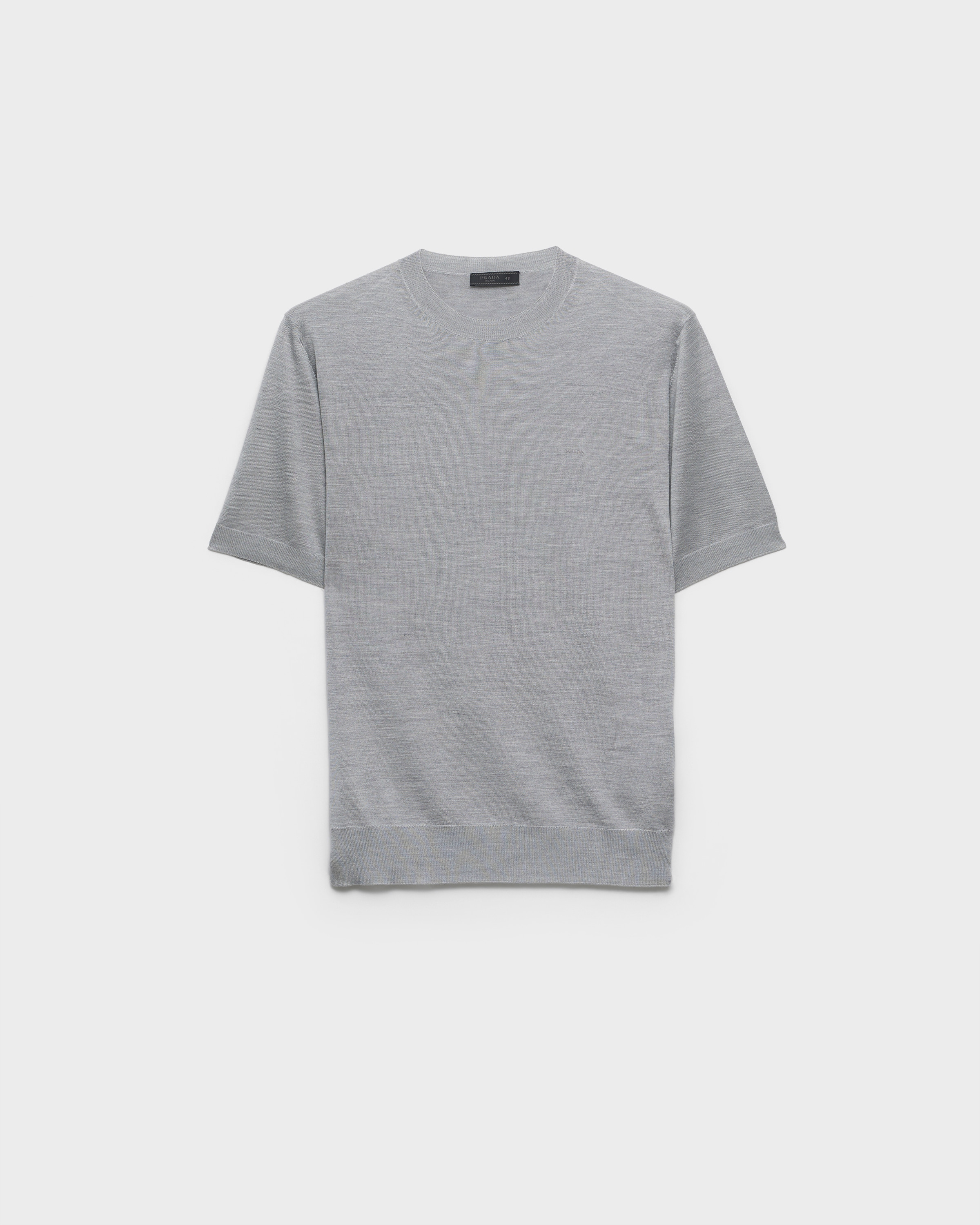 Pull à manches courtes en soie PRADA Gris