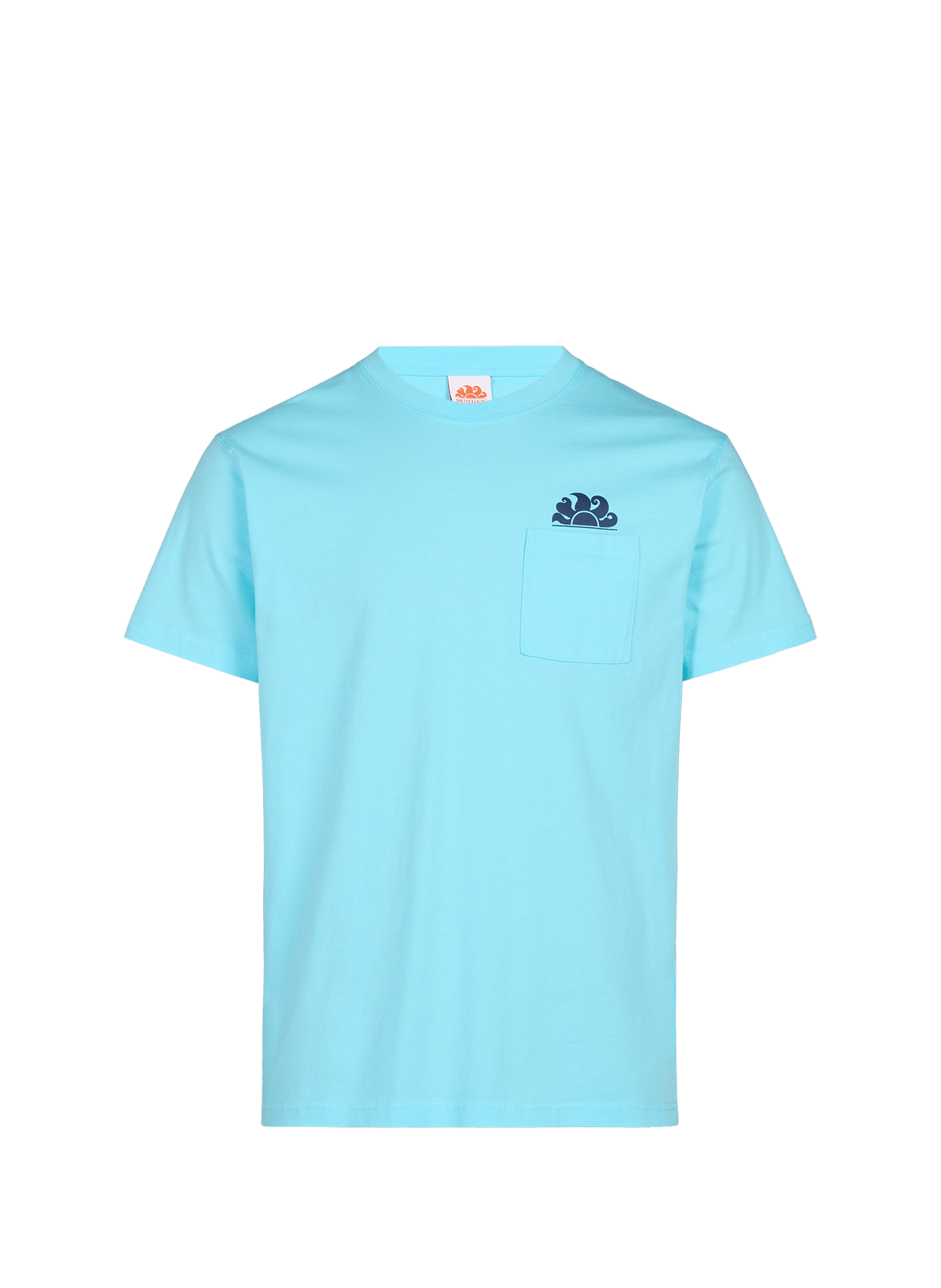 Round neck cotton t-shirt SUNDEK Blue