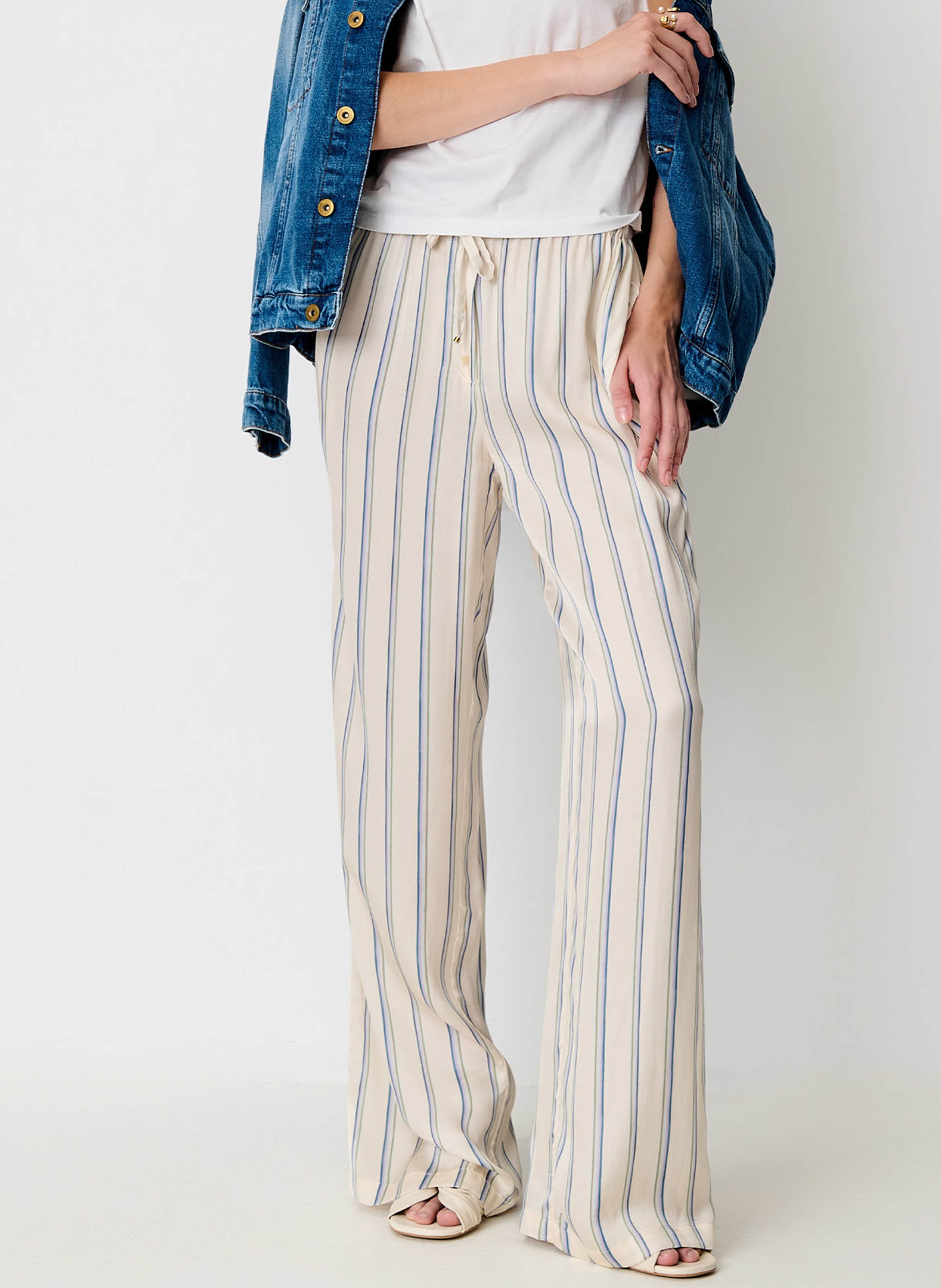Pantalon large à rayures piuma SESSUN Blanc