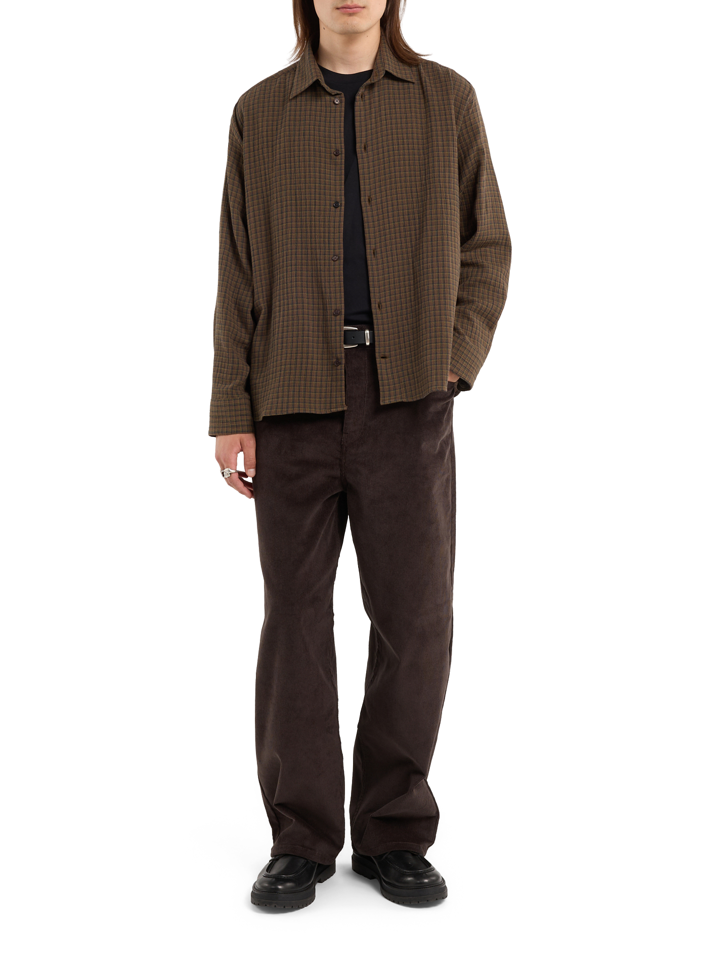 Chemise col classique manches contrastantes en coton SAISON 1865 Khaki