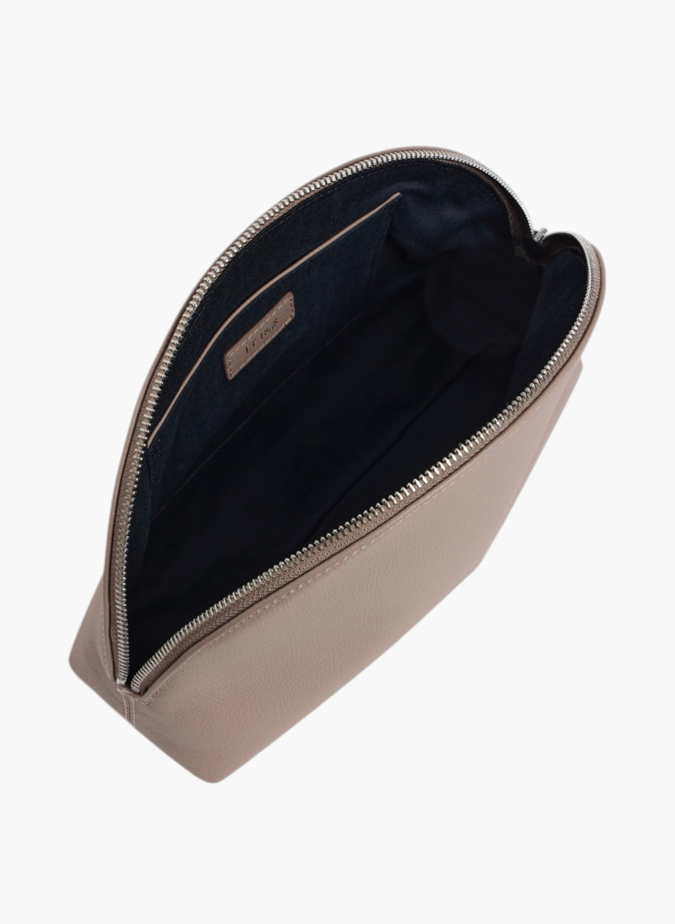 Trousse de toilette demi-lune en cuir grainé LE TANNEUR Gris