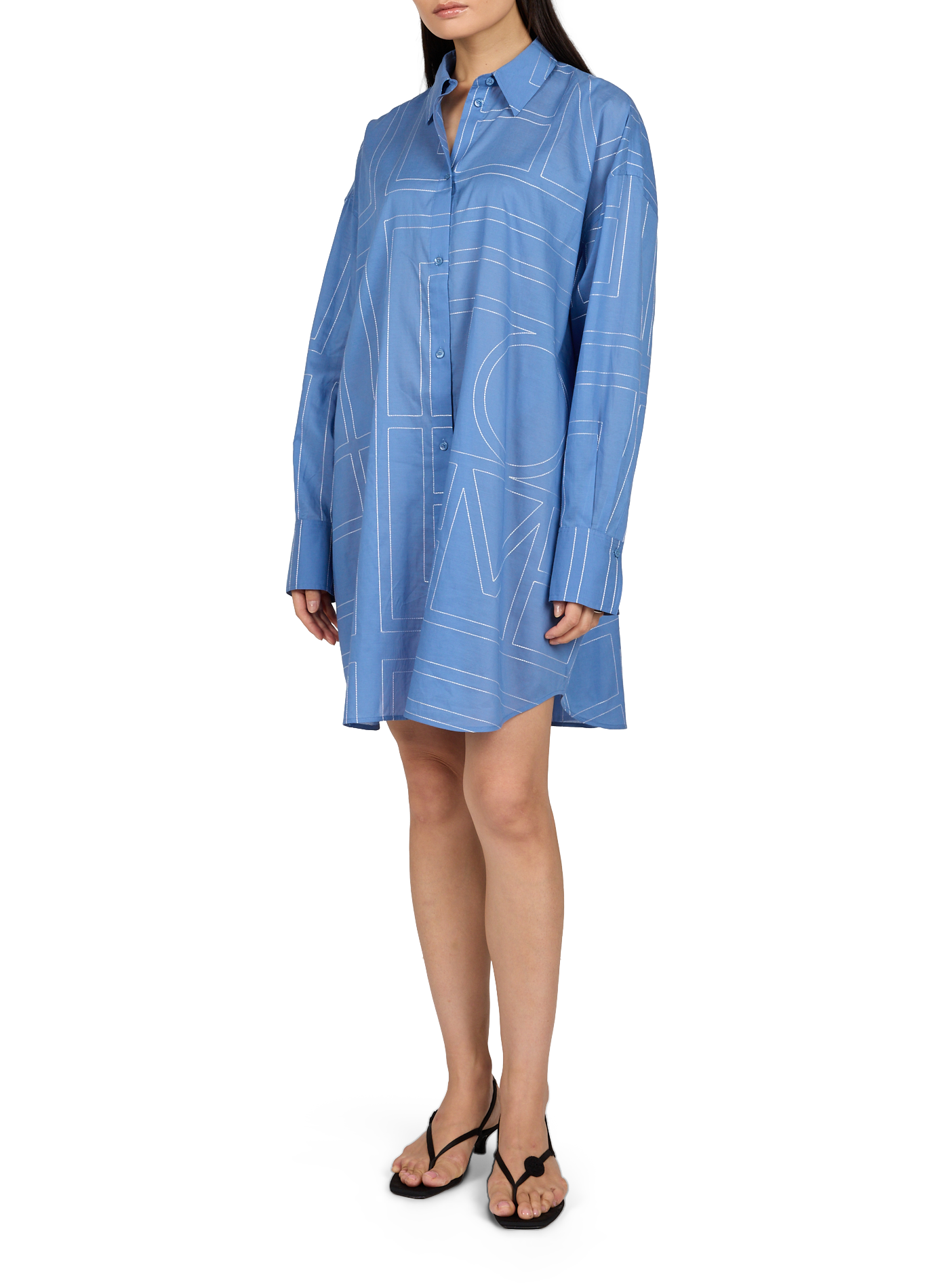Chemise d'été longue en coton biologique mélangé TOTEME Bleu