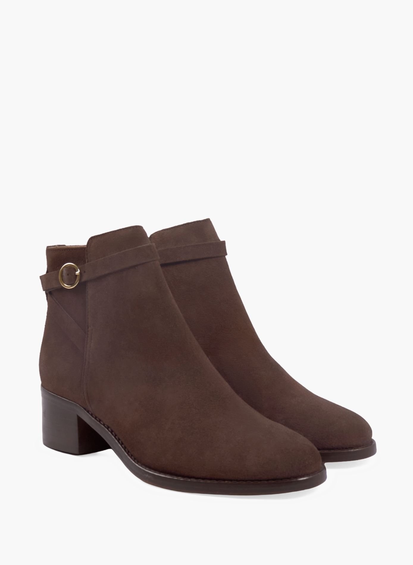 Bottines cavalières cuir daim JULES & JENN Marron