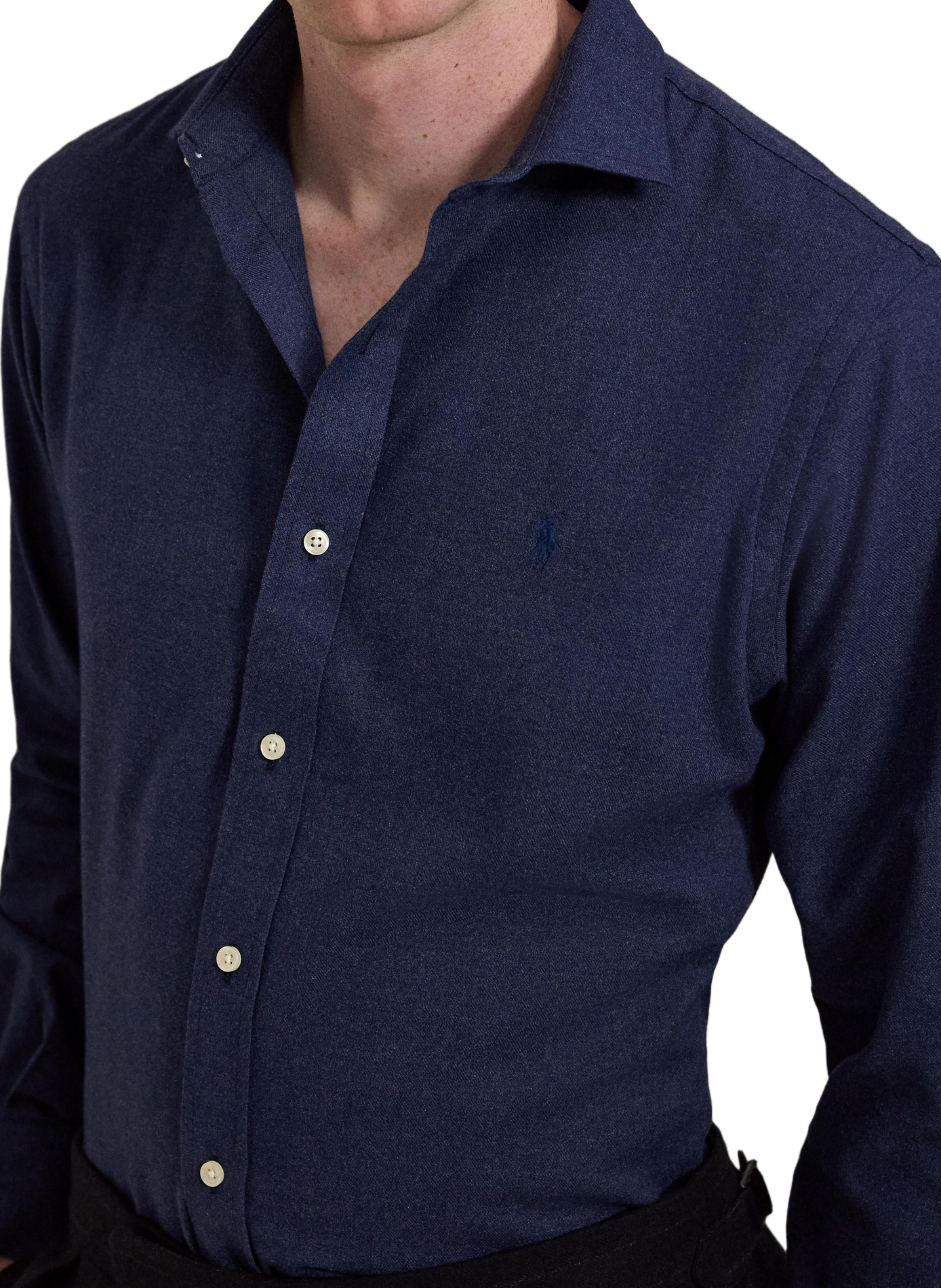 Chemise droite en coton mélangé POLO RALPH LAUREN Bleu