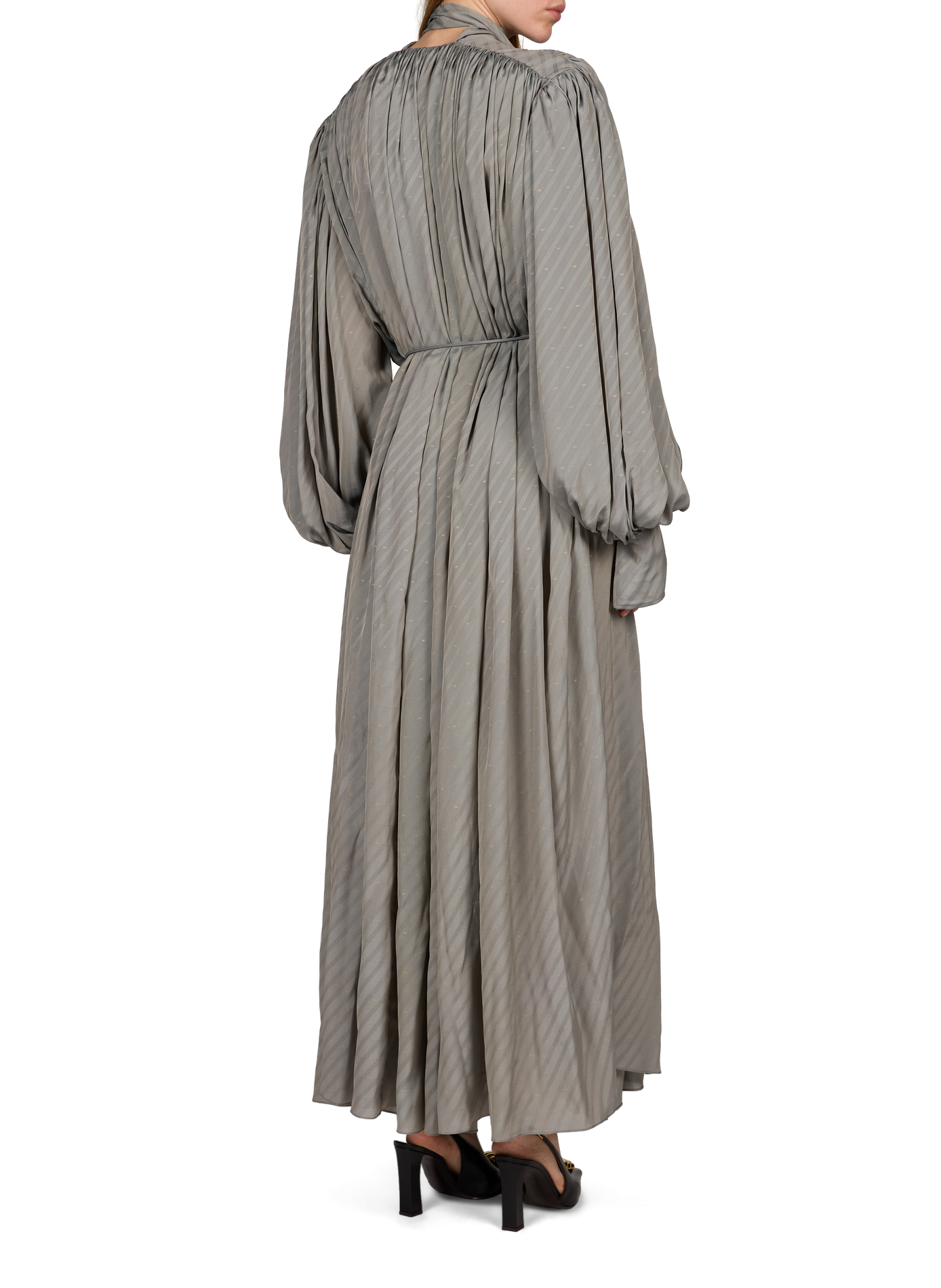 Robe ample Natalie col V à nouer  CALVIN KLEIN COLLECTION Gris