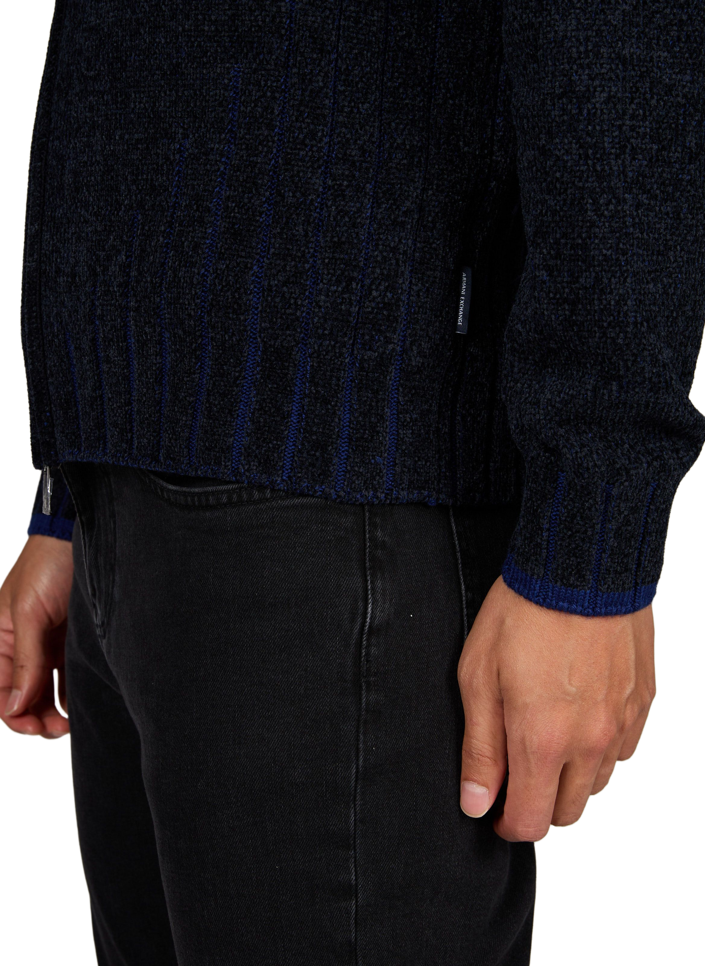 Straight knit sweater with high neck ARMANI EXCHANGE Blue