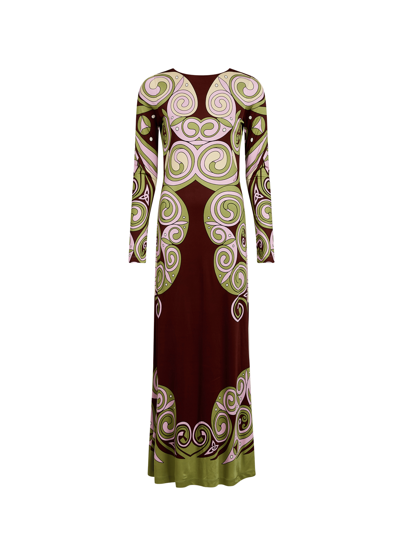 Printed maxi dress with round neckline LA DOUBLEJ