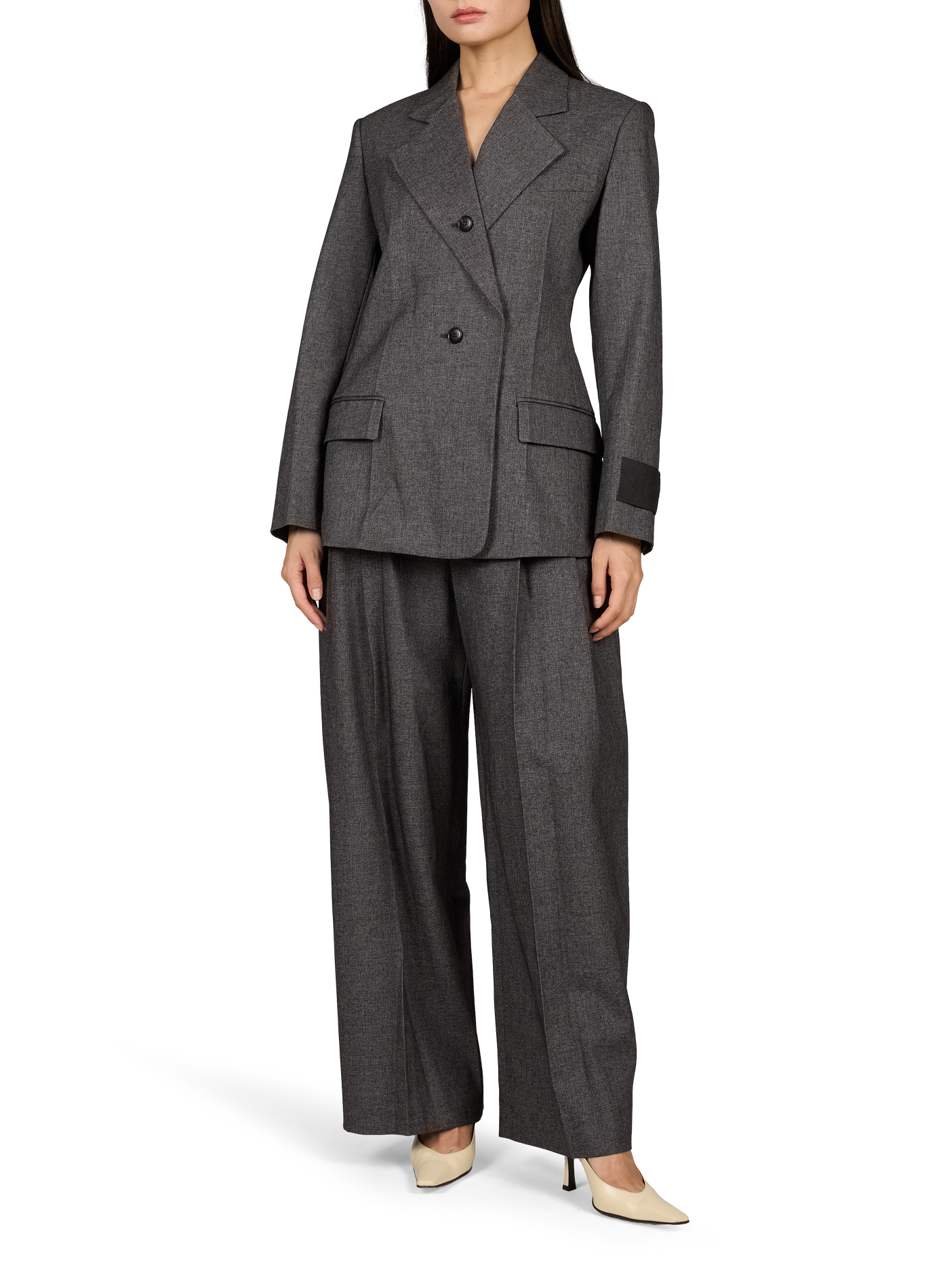 Plain wide-leg tailored trousers ALEXANDER WANG Grey