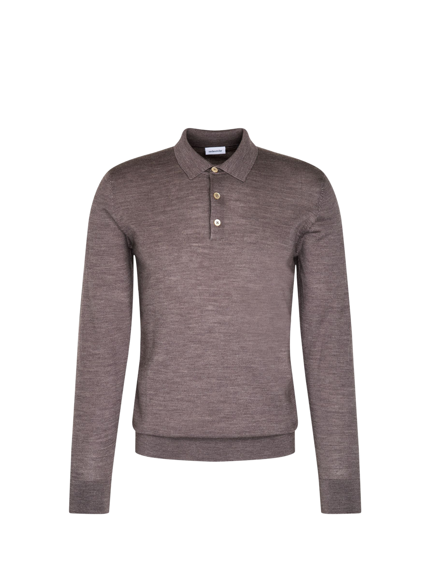 Langarm-Poloshirt aus Wolle SEIDENSTICKER Beige