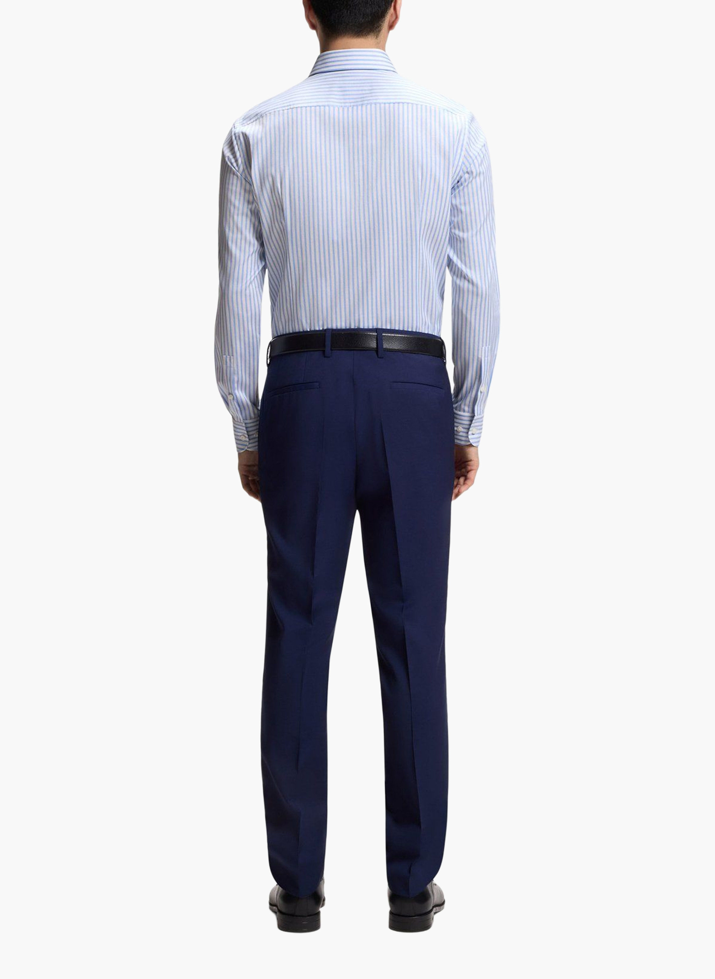 Chemise droite à rayures BOSS Bleu