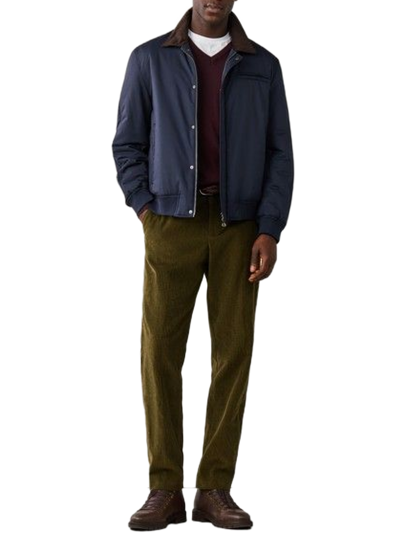 Classic-collar corduroy jacket FACONNABLE Blue