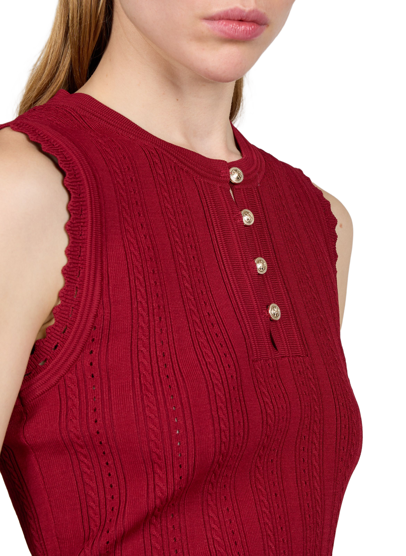 Plain Sleeveless Carmen Top GUESS Red