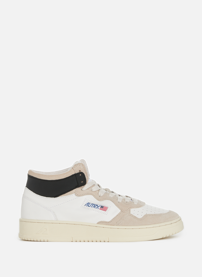 Leather and nylon high-top sneakers AUTRY
