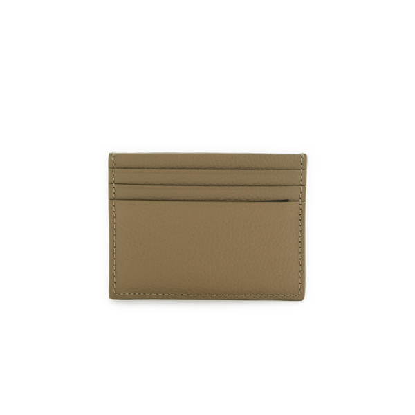 Calvin Klein Leather Card Holder With Chain In Green
