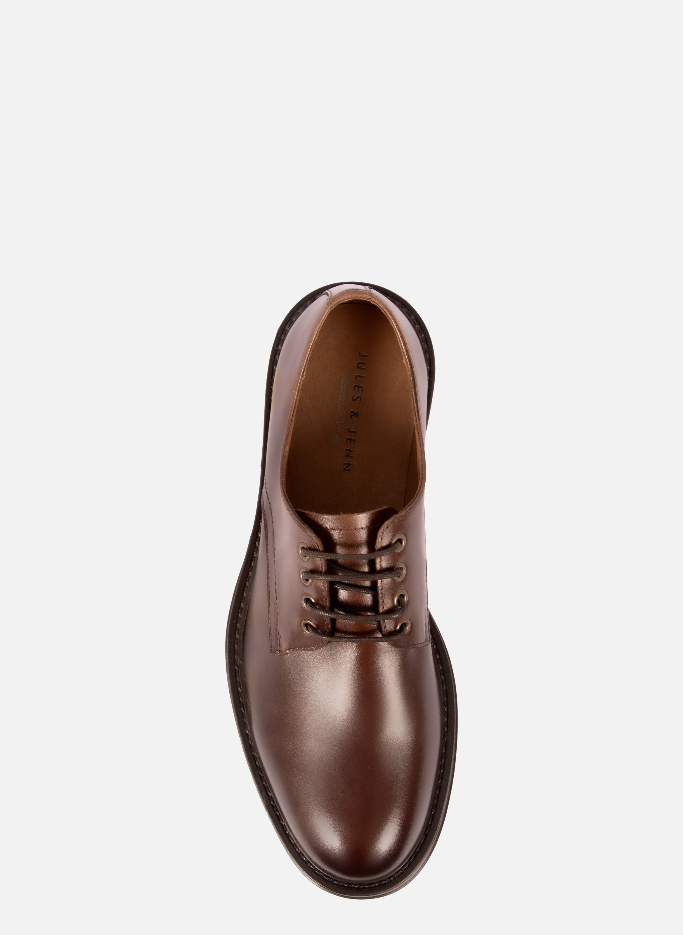 Derbies gomme cuir JULES & JENN Marron