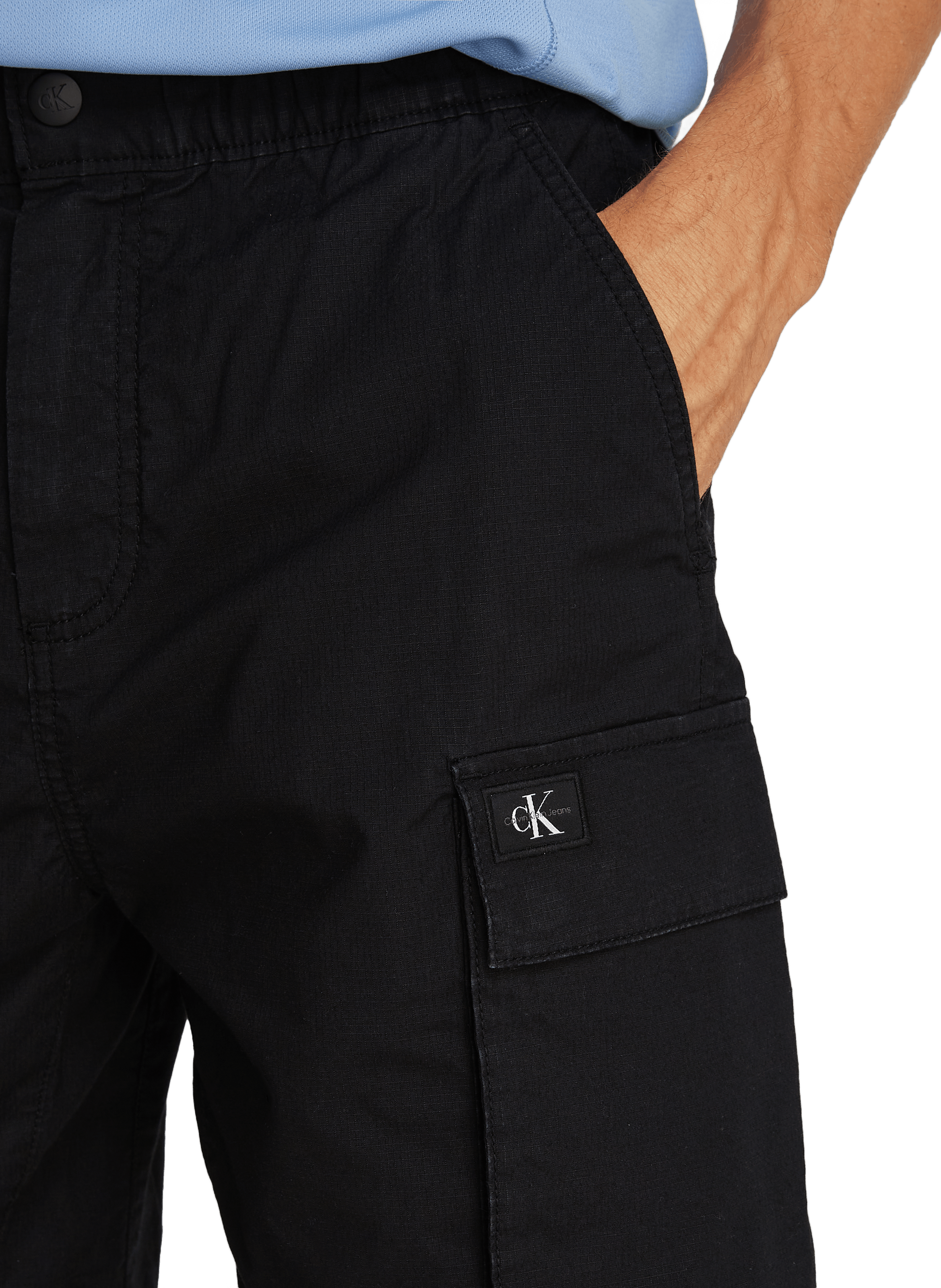 Short droit en coton mélangé CALVIN KLEIN Noir