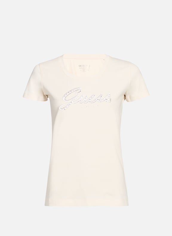 Logo T-shirt Beige by GUESS GUESS Logo T-shirt Beige