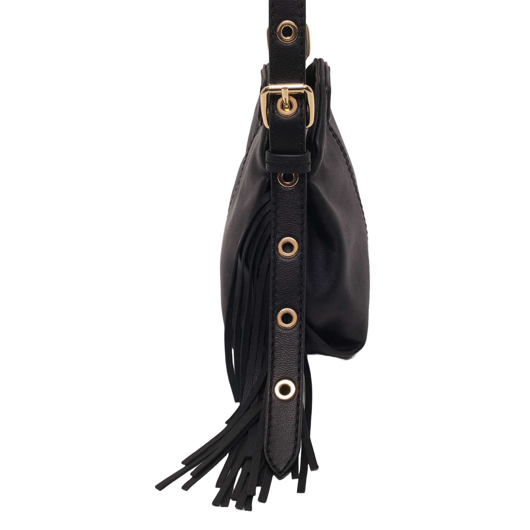 Sac bandoulière en cuir miss m MAJE Noir