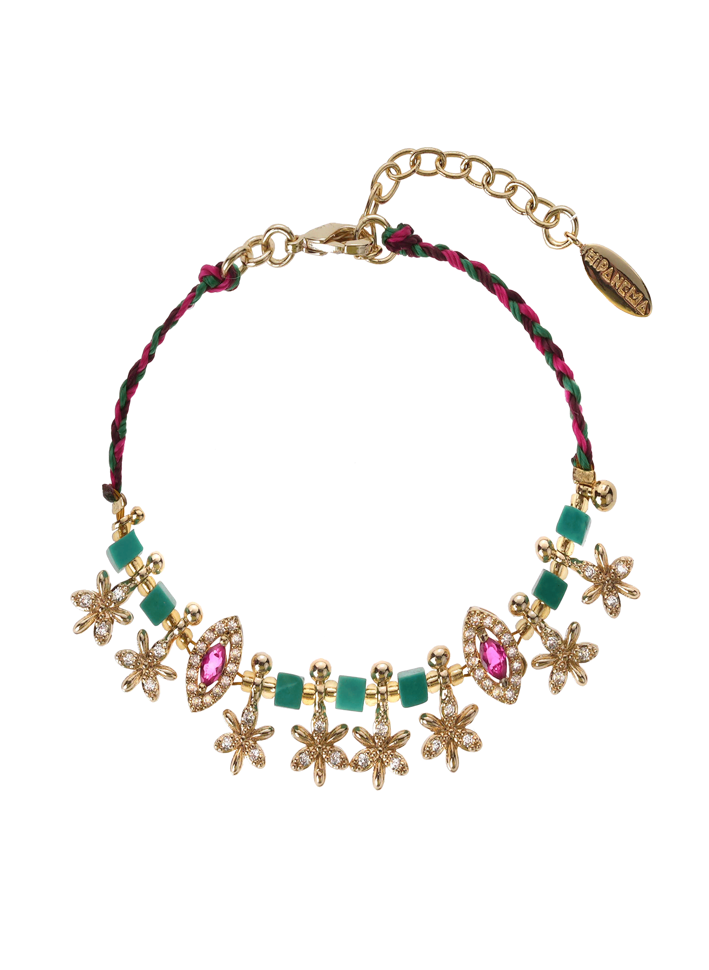 Bracelet cordon avec perles et pampilles étoiles pimpi HIPANEMA Vert