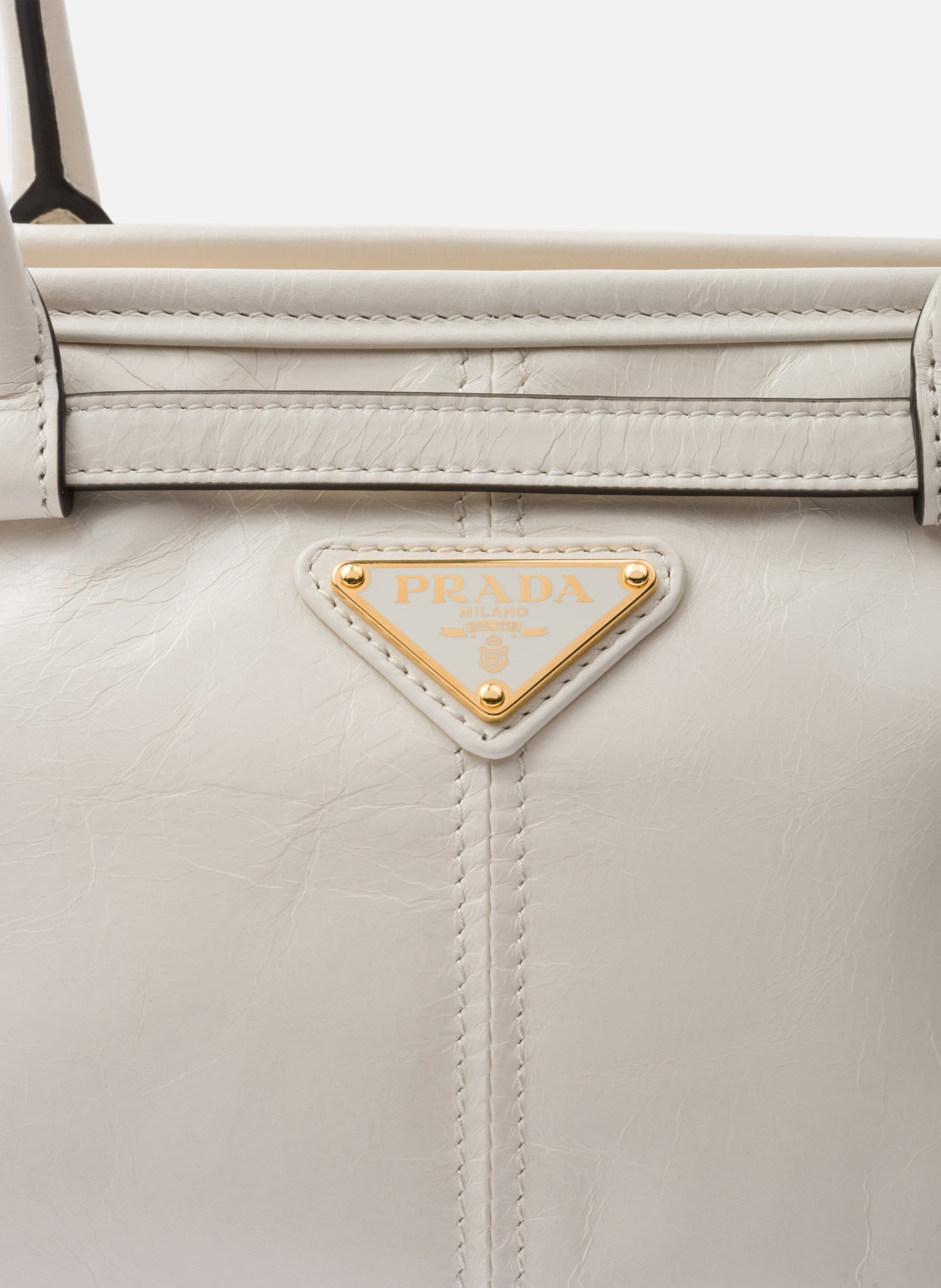 Sac à main prada bonnie en cuir PRADA Blanc