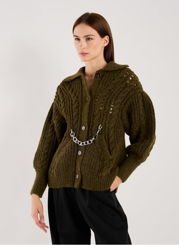 Knitted cardigan Khaki by SIMONE ROCHA SIMONE ROCHA Knitted cardigan Khaki