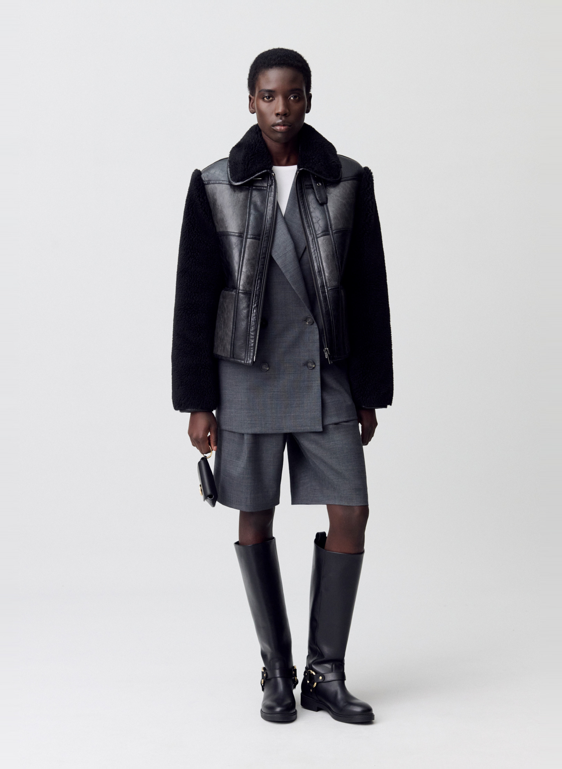 Blouson droit col classique flimb CLAUDIE PIERLOT Noir