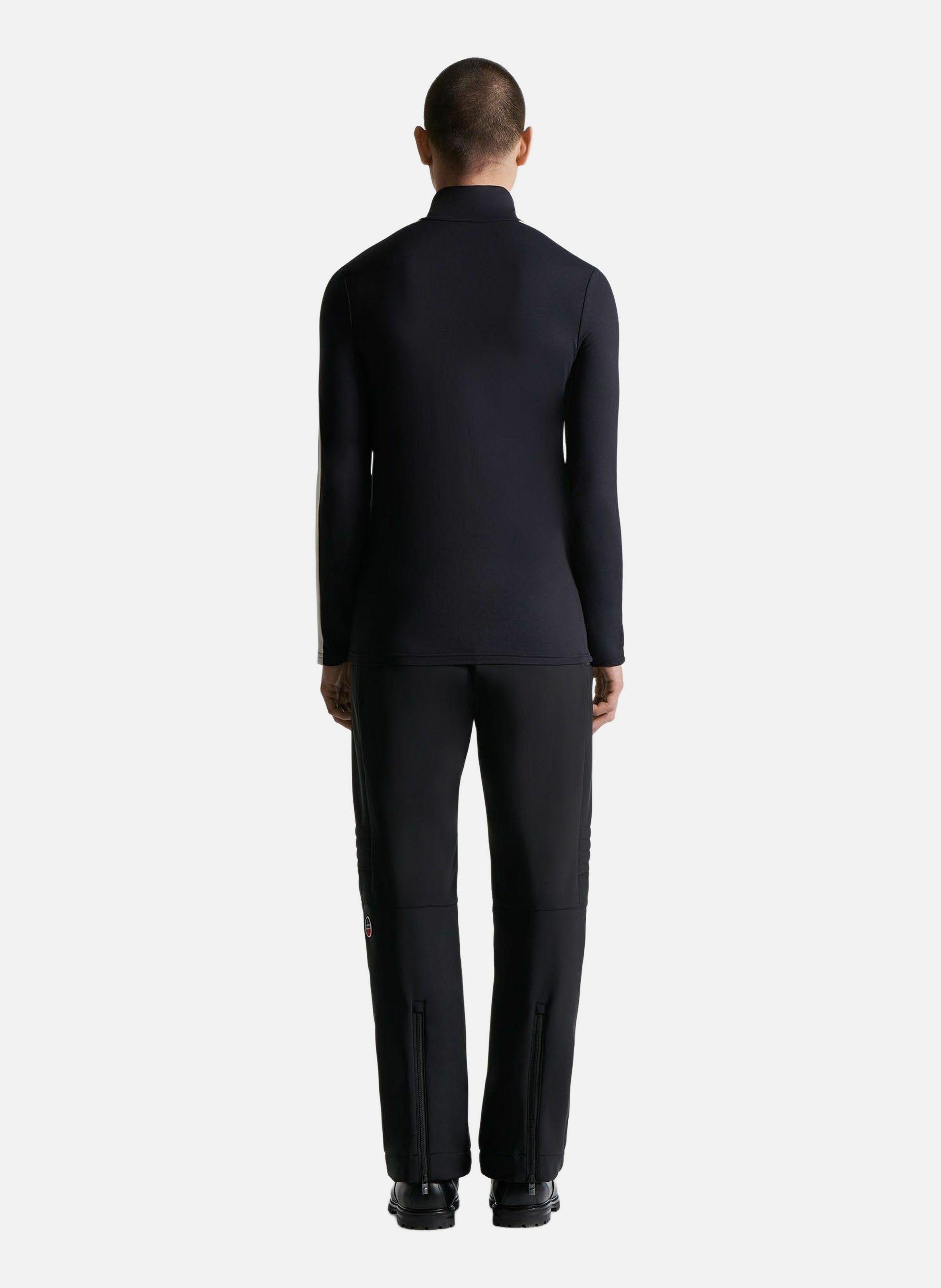 Sous pull de ski alpille col montant coupe ajustée Noir