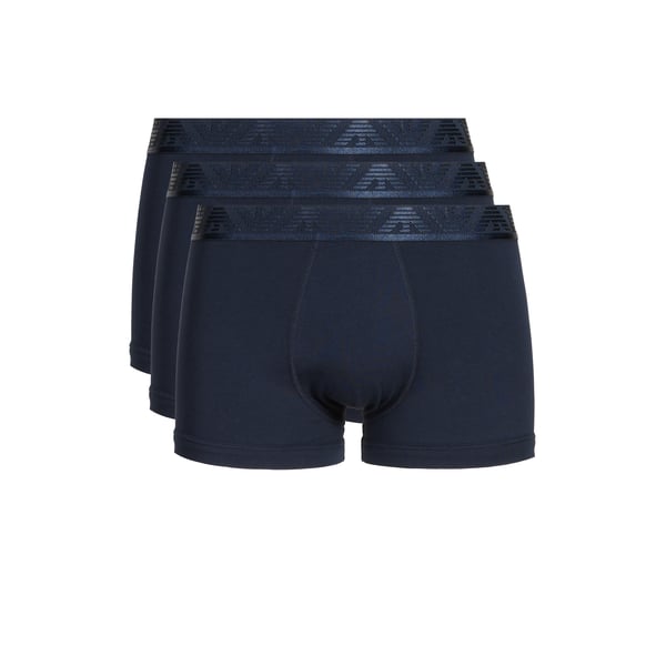 Emporio Armani Lot De Trois Boxers En Coton Mélangé In Blue