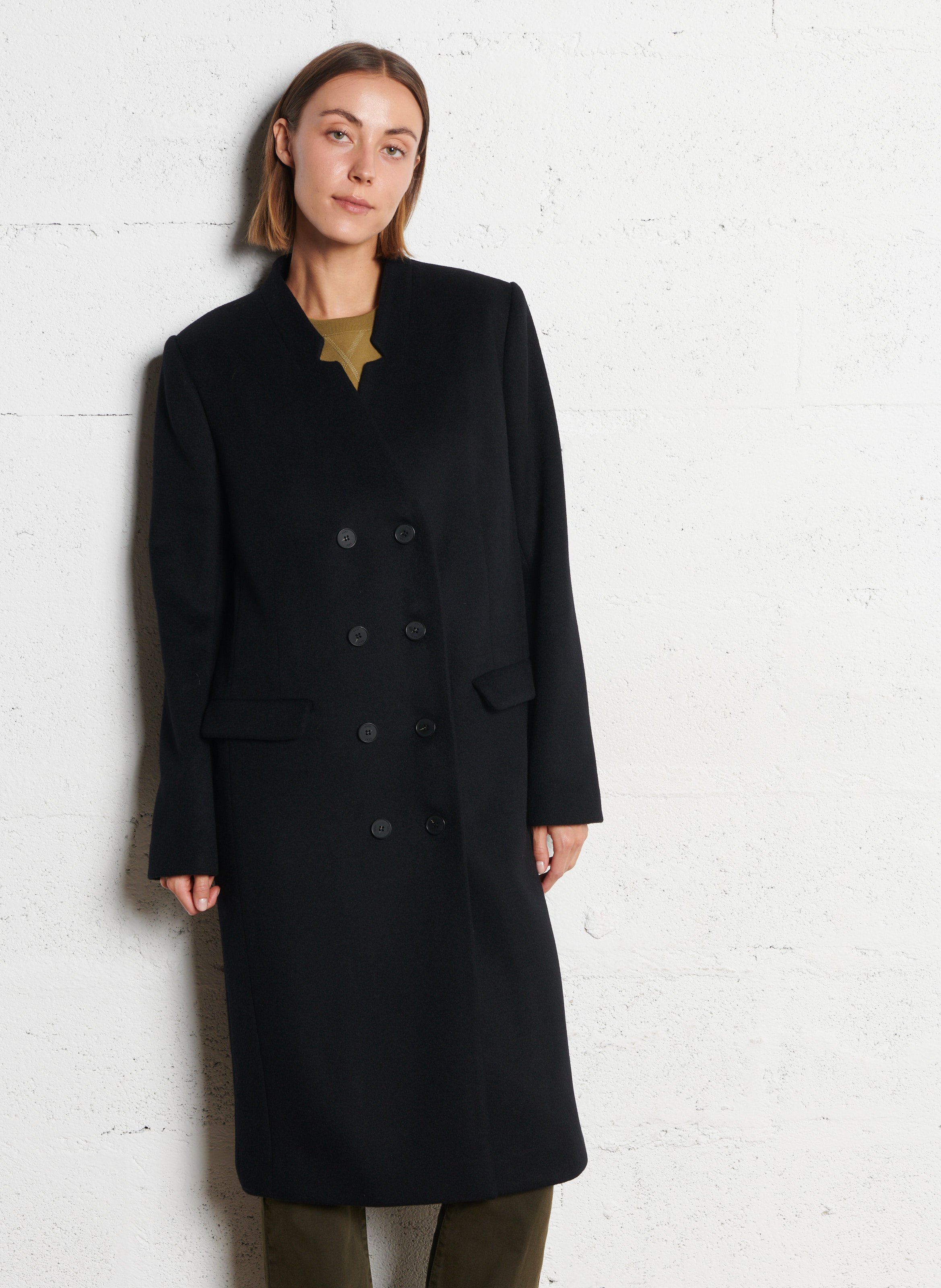 Manteau oversize en laine mélangée IKKS Noir