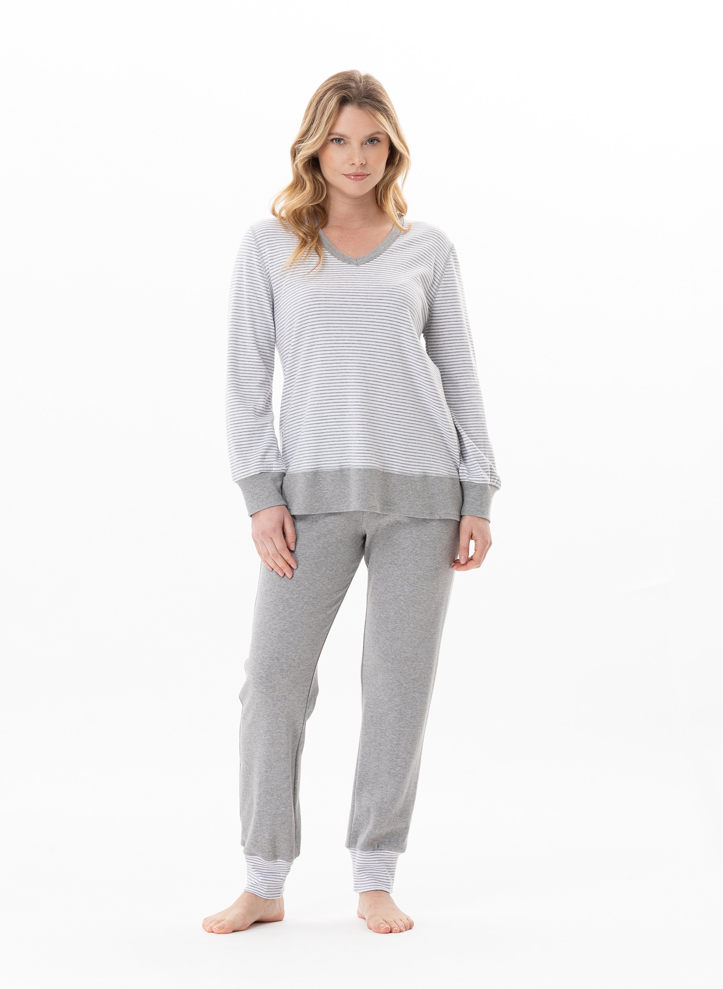 Pyjama en coton flocon 102 LE CHAT Gris