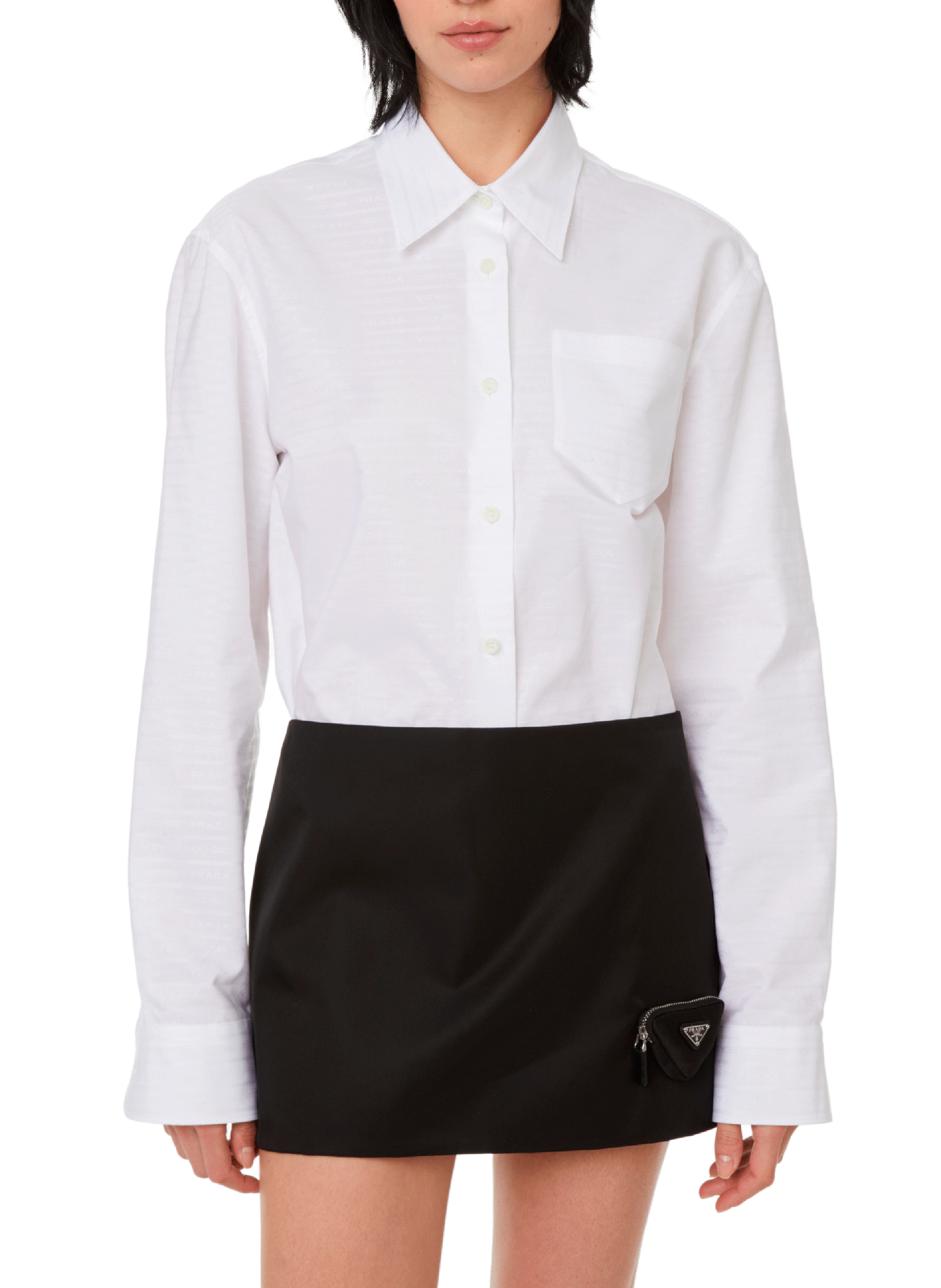 PRADA All-over monogrammed shirt White