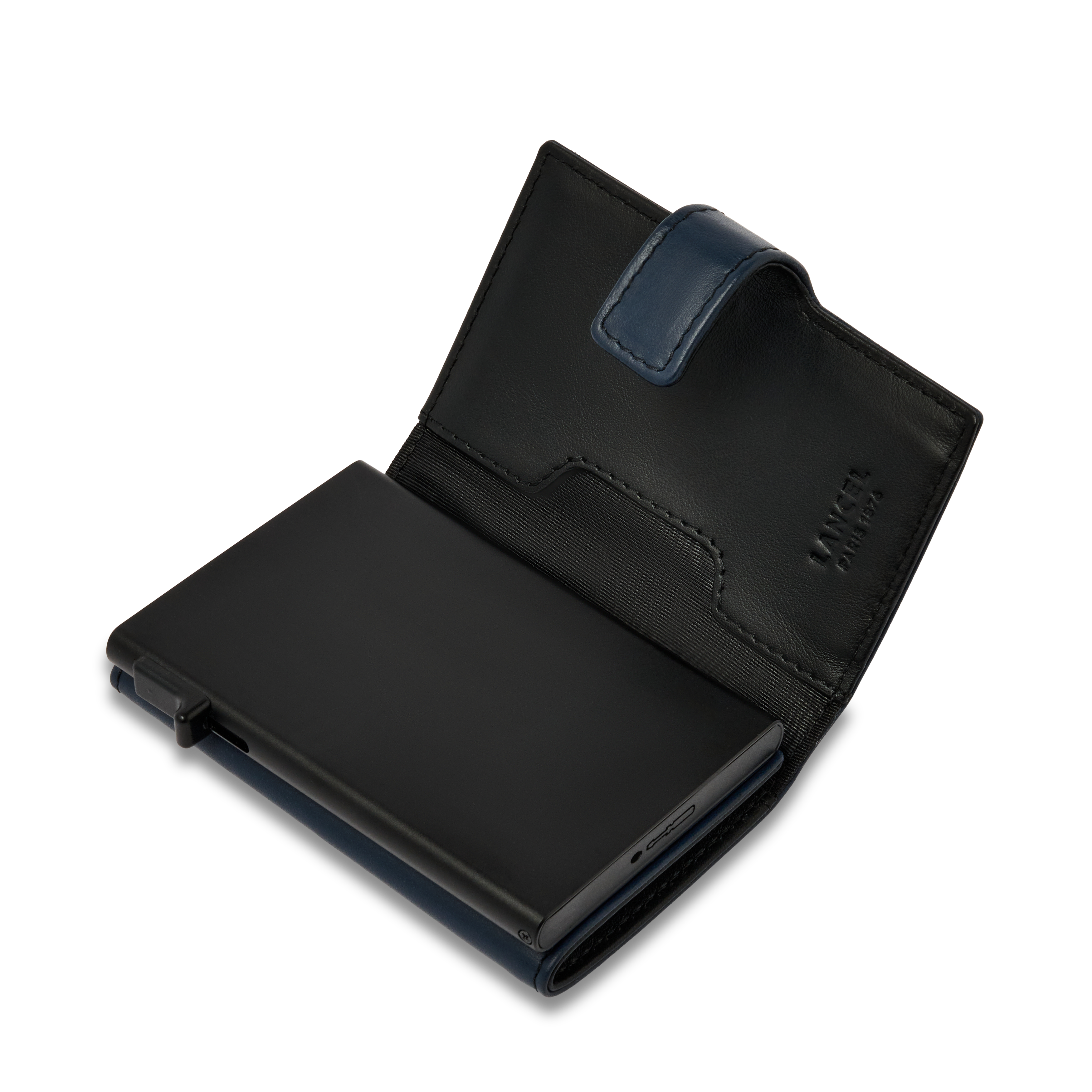 Porte-cartes léon de lancel en cuir LANCEL Bleu