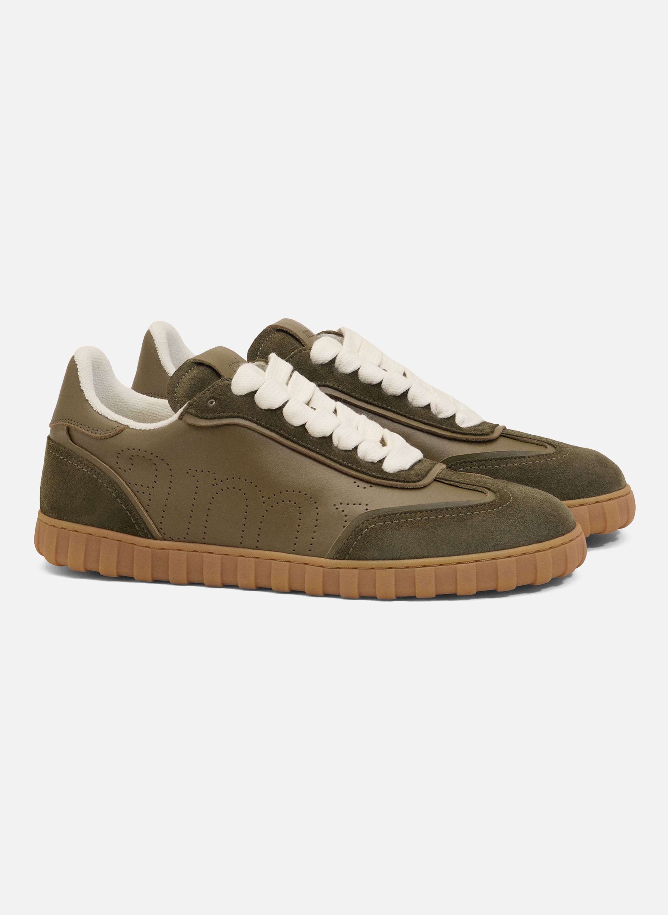 Sneakers step unisexes en cuir de vachette AMI PARIS Vert