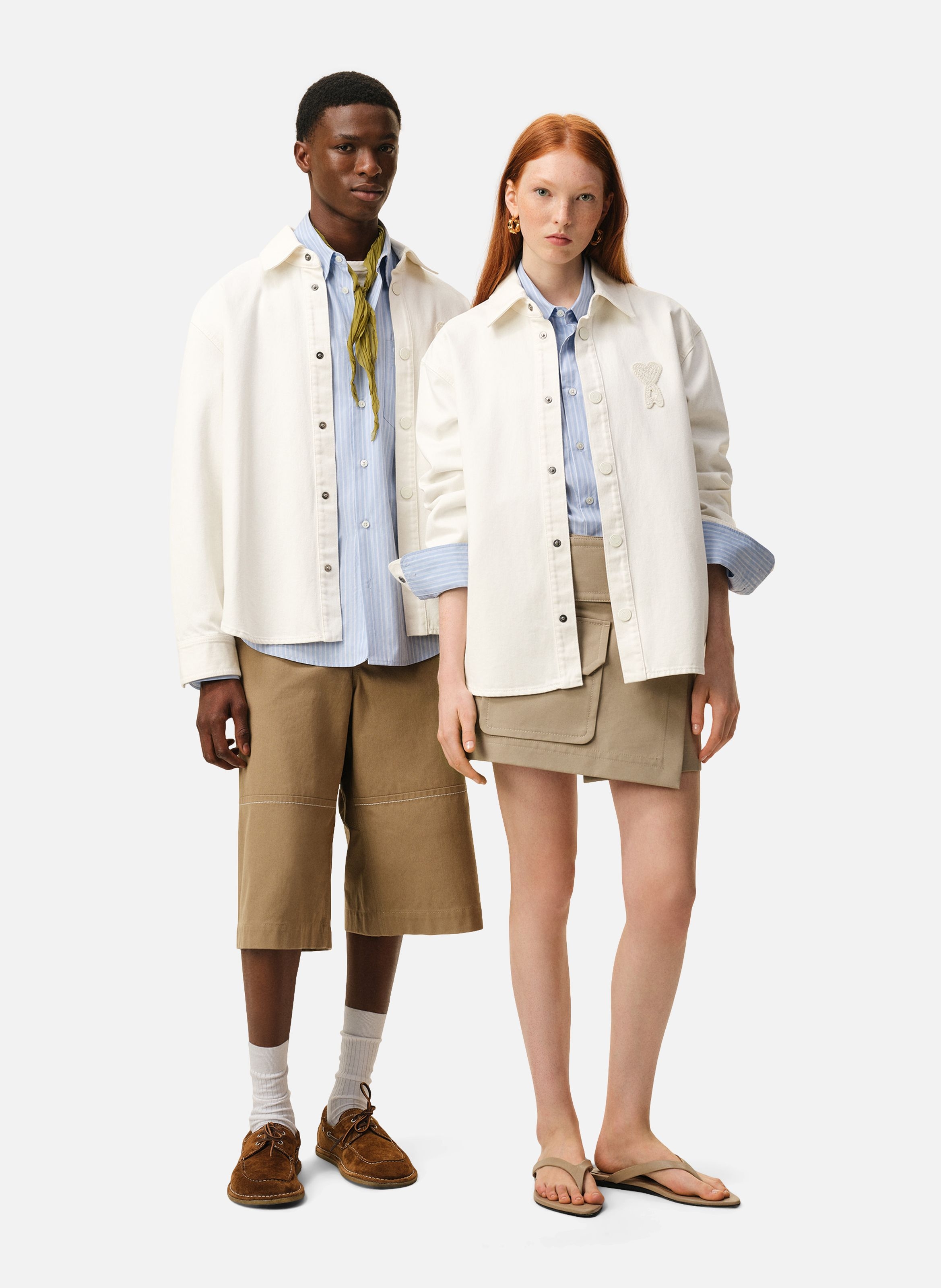 Surchemise ami de coeur en crochet unisexe en coton AMI PARIS Blanc